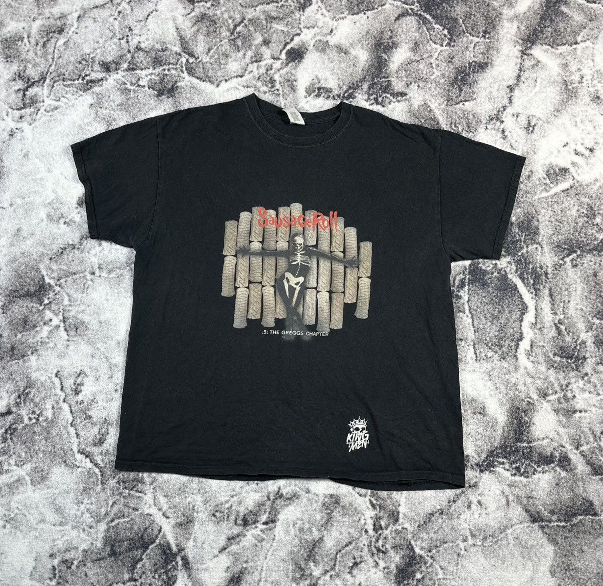 Gildan Sausage Roll Graphic Tee Black Funny Print T-Shirt XL Size US XL / EU 56 / 4 - 1 Thumbnail