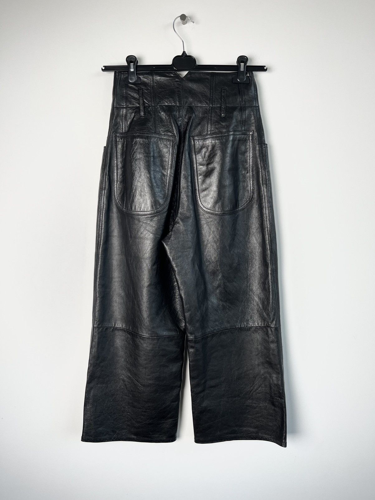 Celine Celine Jumbo Wide Leg Leather Pants by Hedi Slimane Size 28" / US 6 / IT 42 - 2 Thumbnail