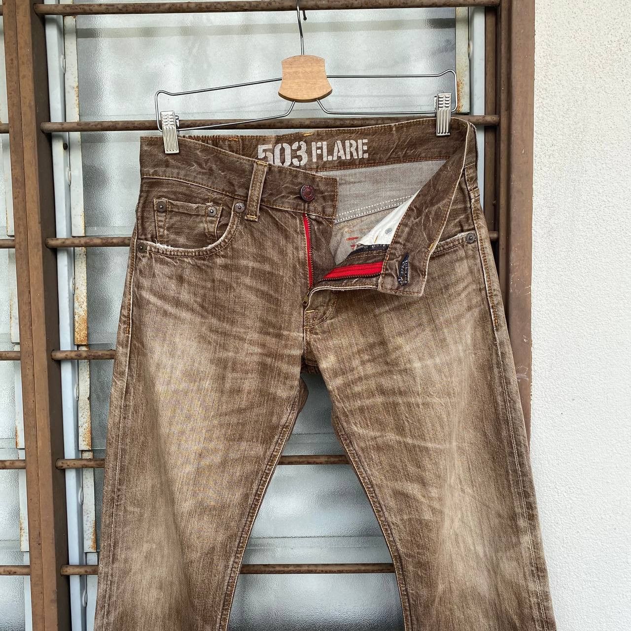 Edwin × Vintage FLARED VINTAGE EDWIN BLUETRIP JAPAN BROWNCLAWMARK DISTRESSED Size US 28 / EU 44 - 4 Thumbnail