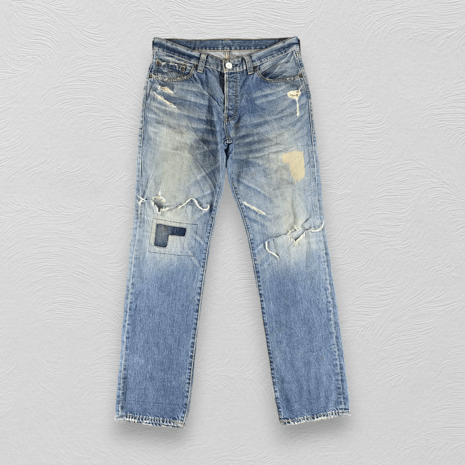 Levi's Vintage Levi's 502 Jeans Patchwork Distress Denim KJ1401 Size US 34 / EU 50 - 1 Thumbnail