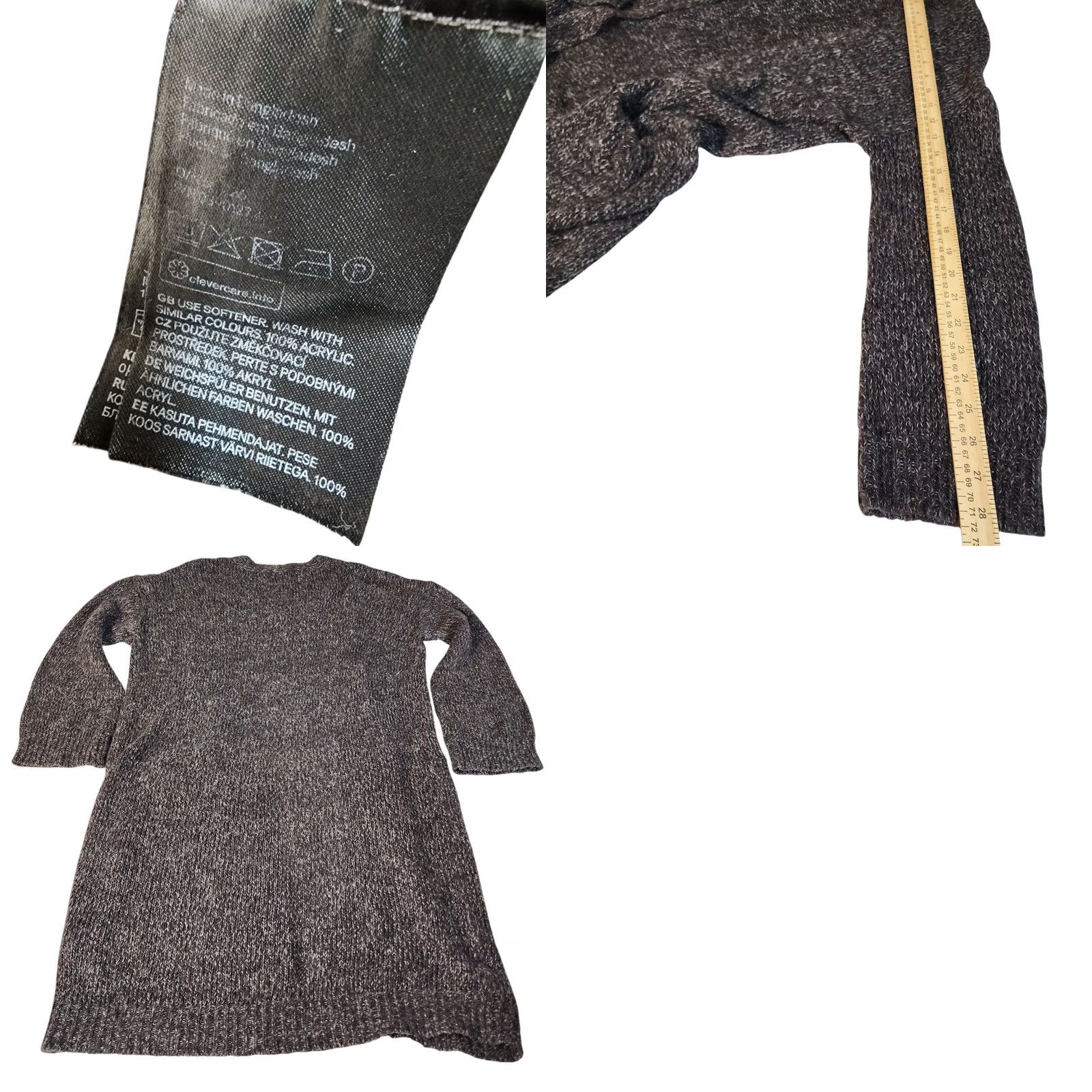 H&M H&M Knit Cardigan Long Sleeve Open Front Pockets Charcoal Gray Womens S Size S / US 4 / IT 40 - 8 Thumbnail