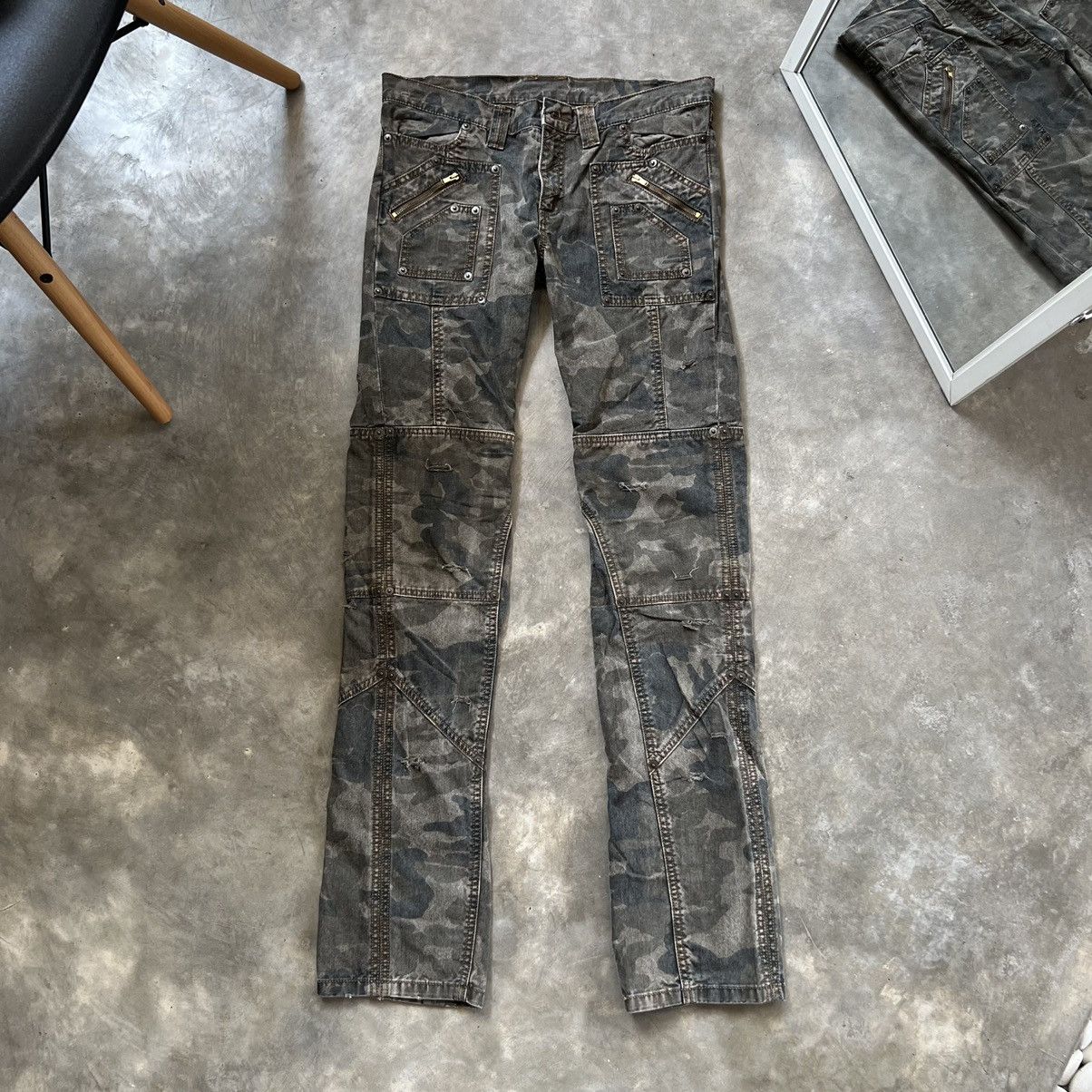 If Six Was Nine Vintage Grace Continental Camo Double Knee Pants Size US 30 / EU 46 - 1 Thumbnail