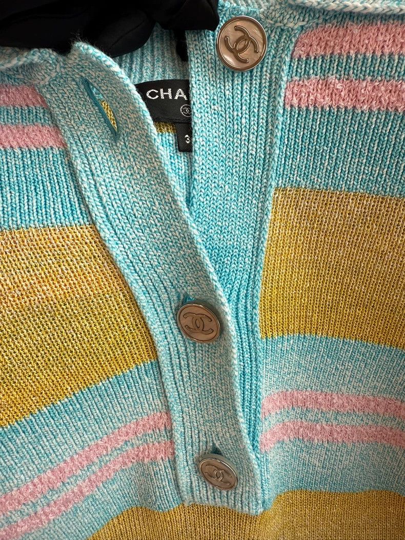 Chanel Chanel Striped color-blocked double-pocket polo collar sho Size XS / US 0-2 / IT 36-38 - 3 Thumbnail