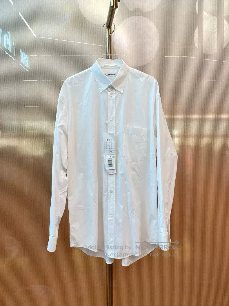 Balenciaga Balenciaga White and Blue Back Logo Shirt, Size 36 Size XS / US 0-2 / IT 36-38 - 1 Thumbnail