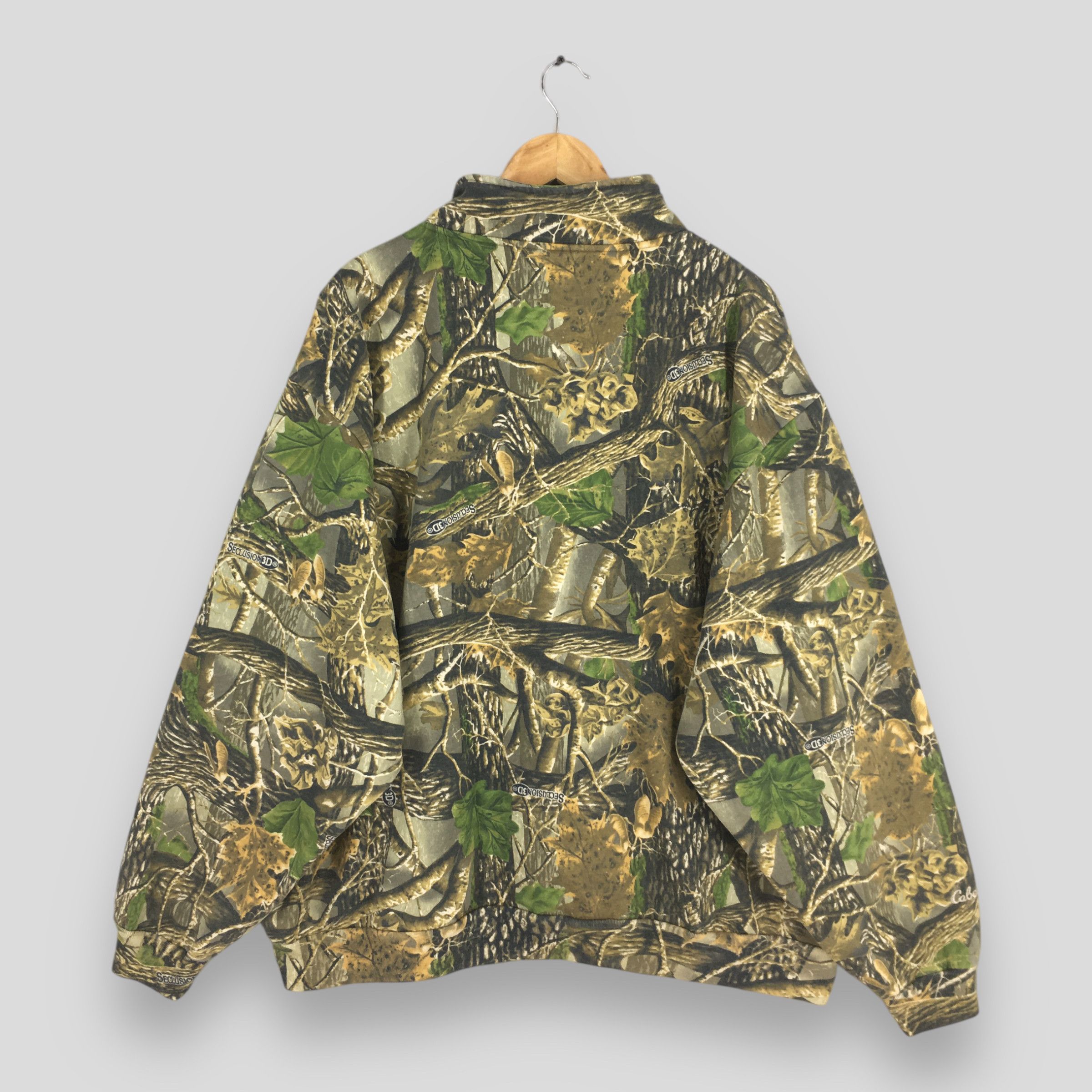 Mossy Oaks Vintage Cabella's Mossy Oak Camo Half Zipper Sweatshirt 3XL Size US XXL / EU 58 / 5 - 7 Thumbnail