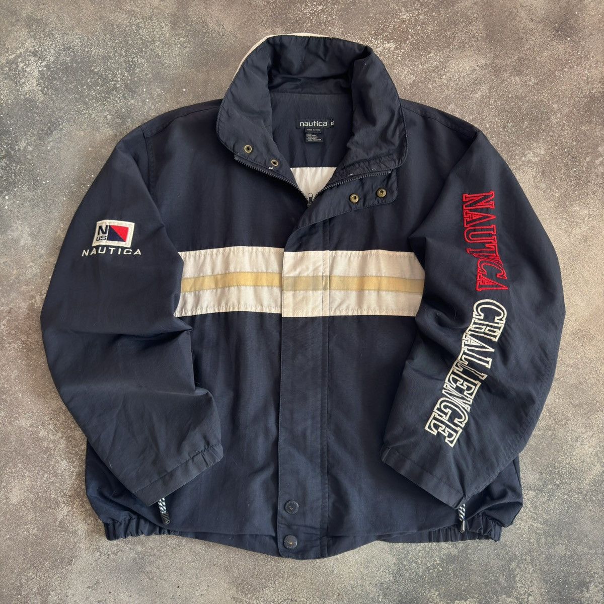 Nautica × Vintage Nautica Vintage Big Logo Zip Jacket Size US XL / EU 56 / 4 - 1 Thumbnail