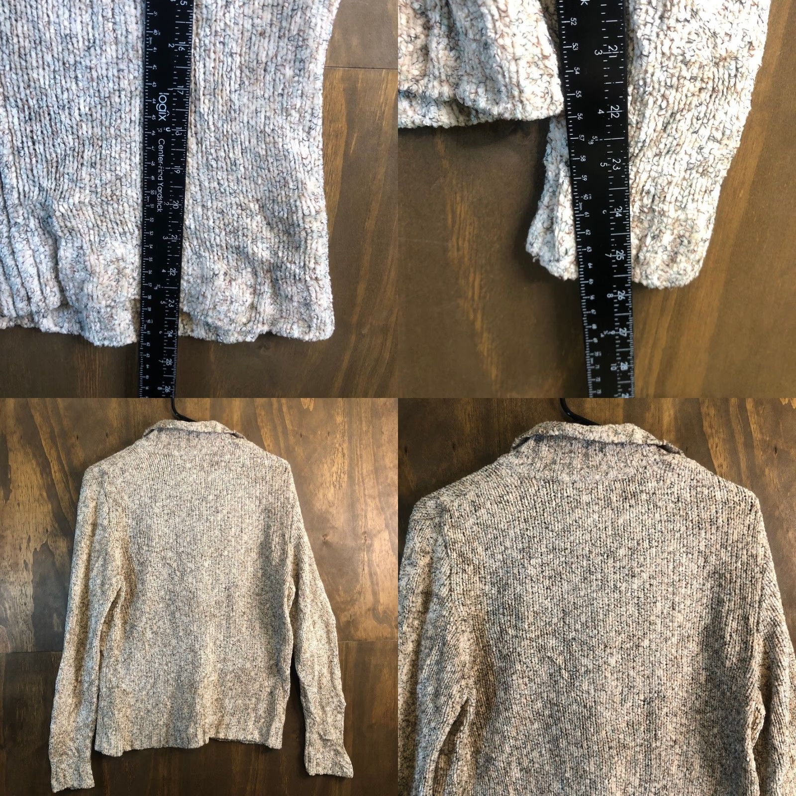 Croft & Barrow Croft & Barrow Womens Sweater Tan Full Zip Knit Collared Long Sleeve Medium Size M / US 6-8 / IT 42-44 - 8 Thumbnail