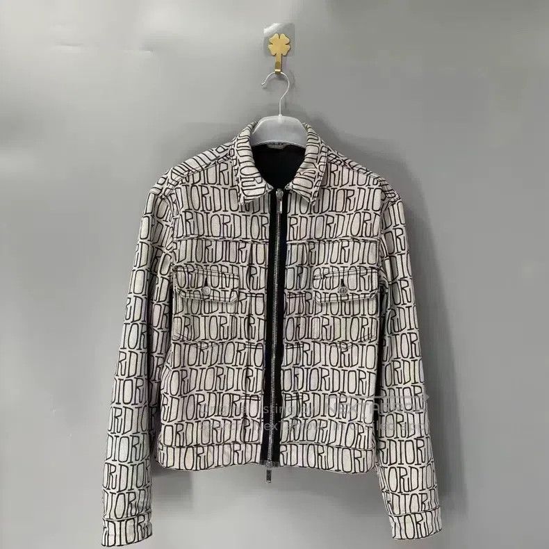 Dior Dior Full-print logo zipper denim jacket Size US M / EU 48-50 / 2 - 1 Thumbnail