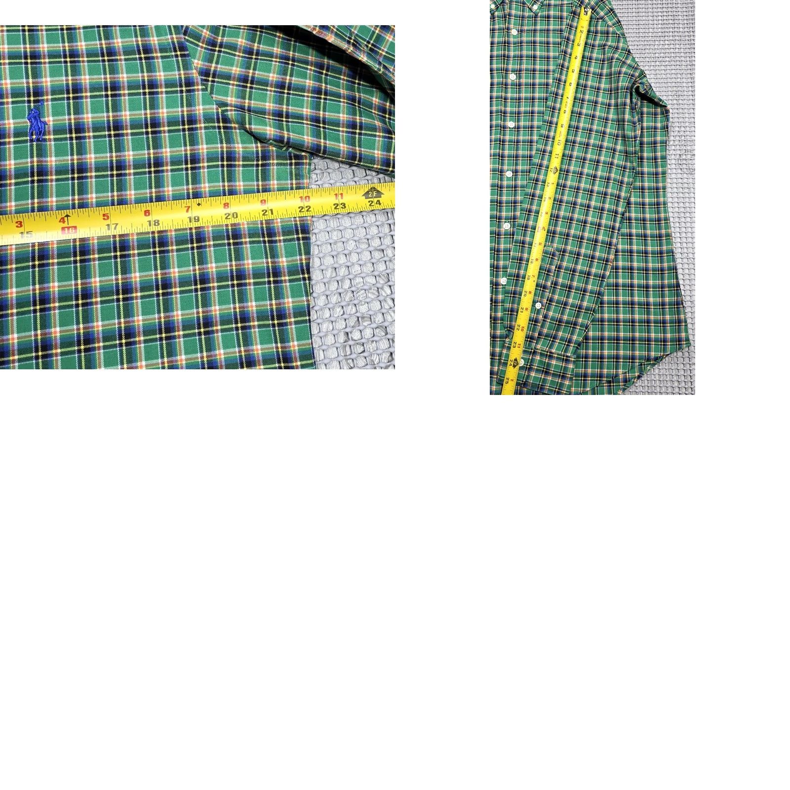Polo Ralph Lauren Polo Ralph Lauren Green Vibrant Plaid Long Sleeve Button Up Shirt M Custom Twill Madras Vintage Mens Size US M / EU 48-50 / 2 - 9 Thumbnail