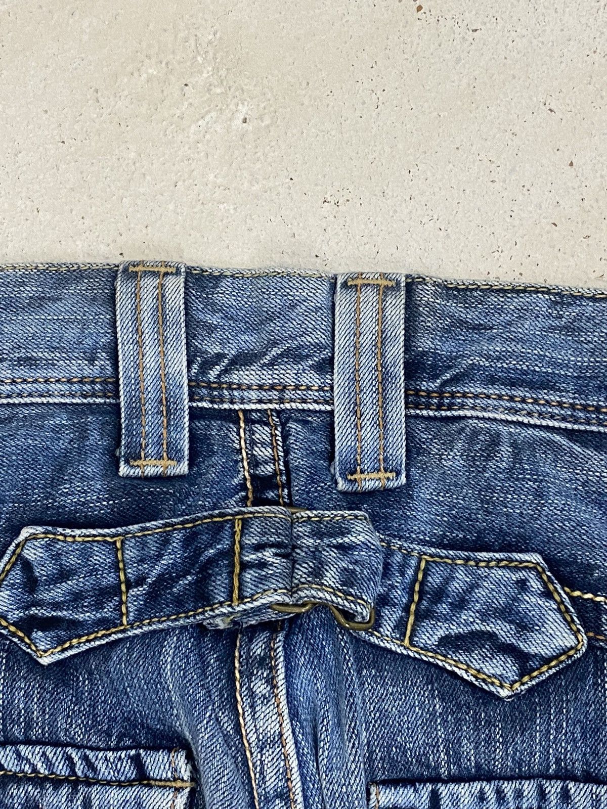 If Six Was Nine × Japanese Brand × Tornado Mart Vintage Edwin Engineer Distressed Light Wash Buckle Button Size US 30 / EU 46 - 14 Thumbnail