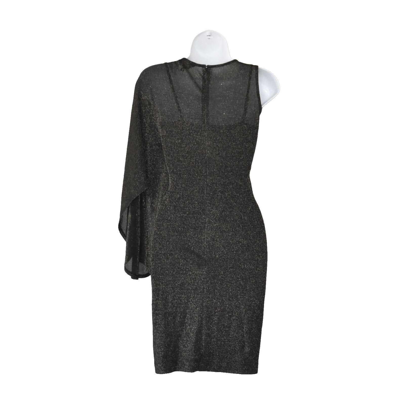 Ted Baker TED BAKER Monica Black Gold Draped One Shoulder Dress Size 0 Size XS / US 0-2 / IT 36-38 - 5 Thumbnail