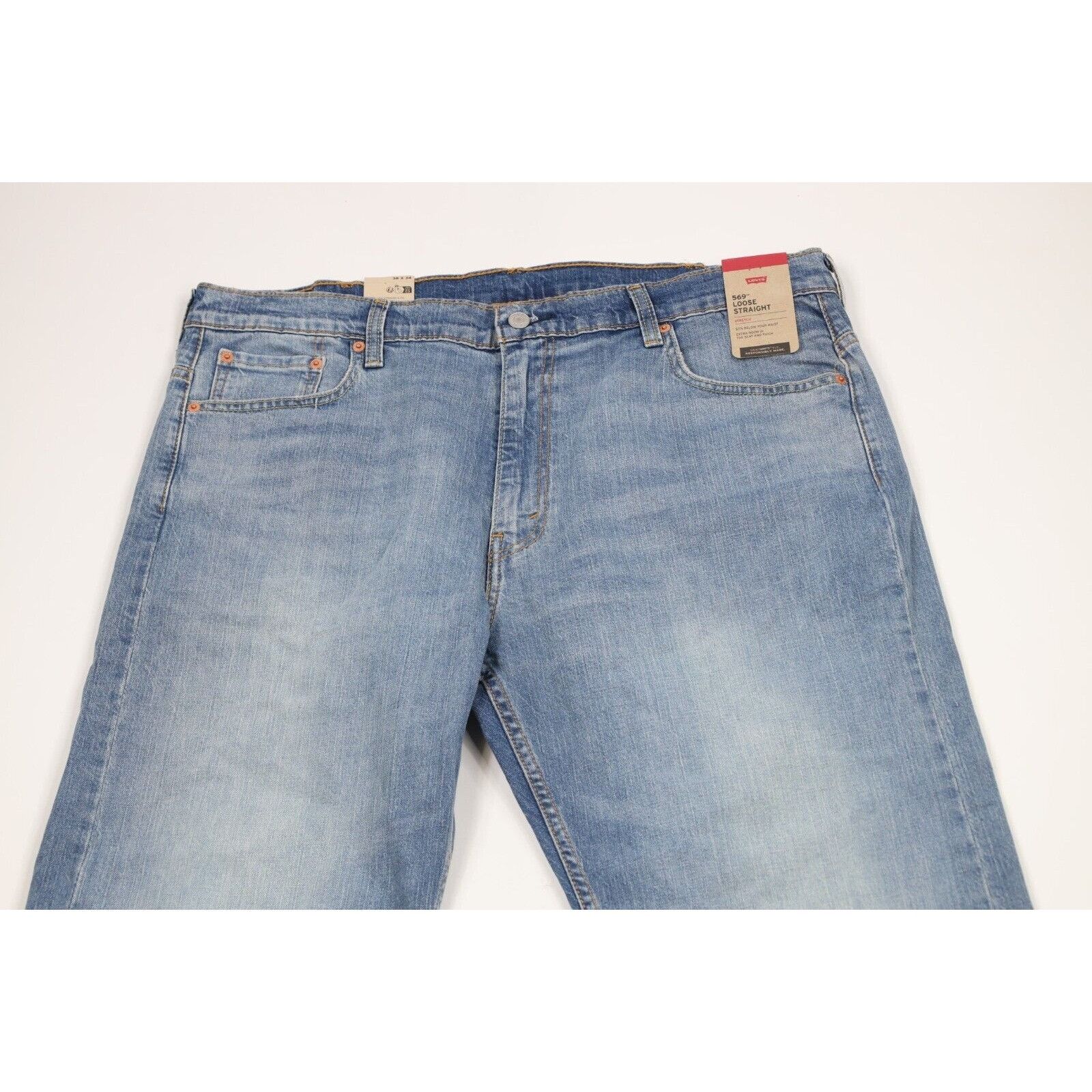 Levi's New Levis 569 Loose Straight Stretch Wide Leg Jeans Size US 38 / EU 54 - 2 Thumbnail