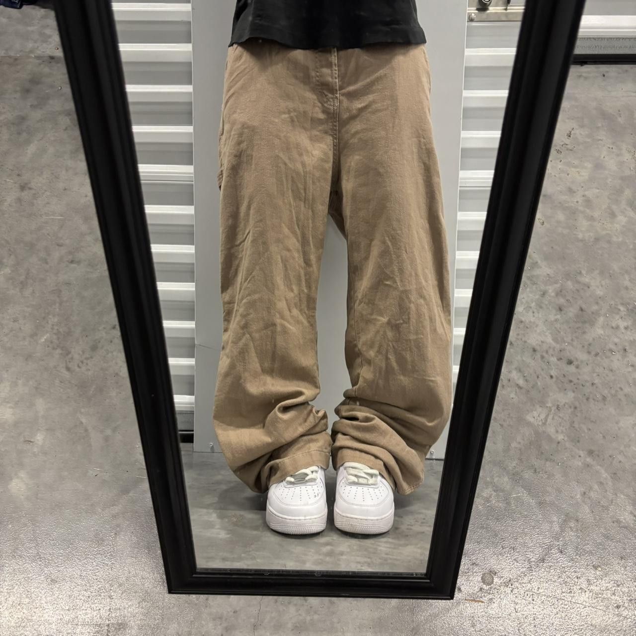 Japanese Brand × Vintage Crazy Vintage Y2K/2000s Baggy Light Brown Streetwear Skater Carpenter Pants! Size US 34 / EU 50 - 1 Thumbnail