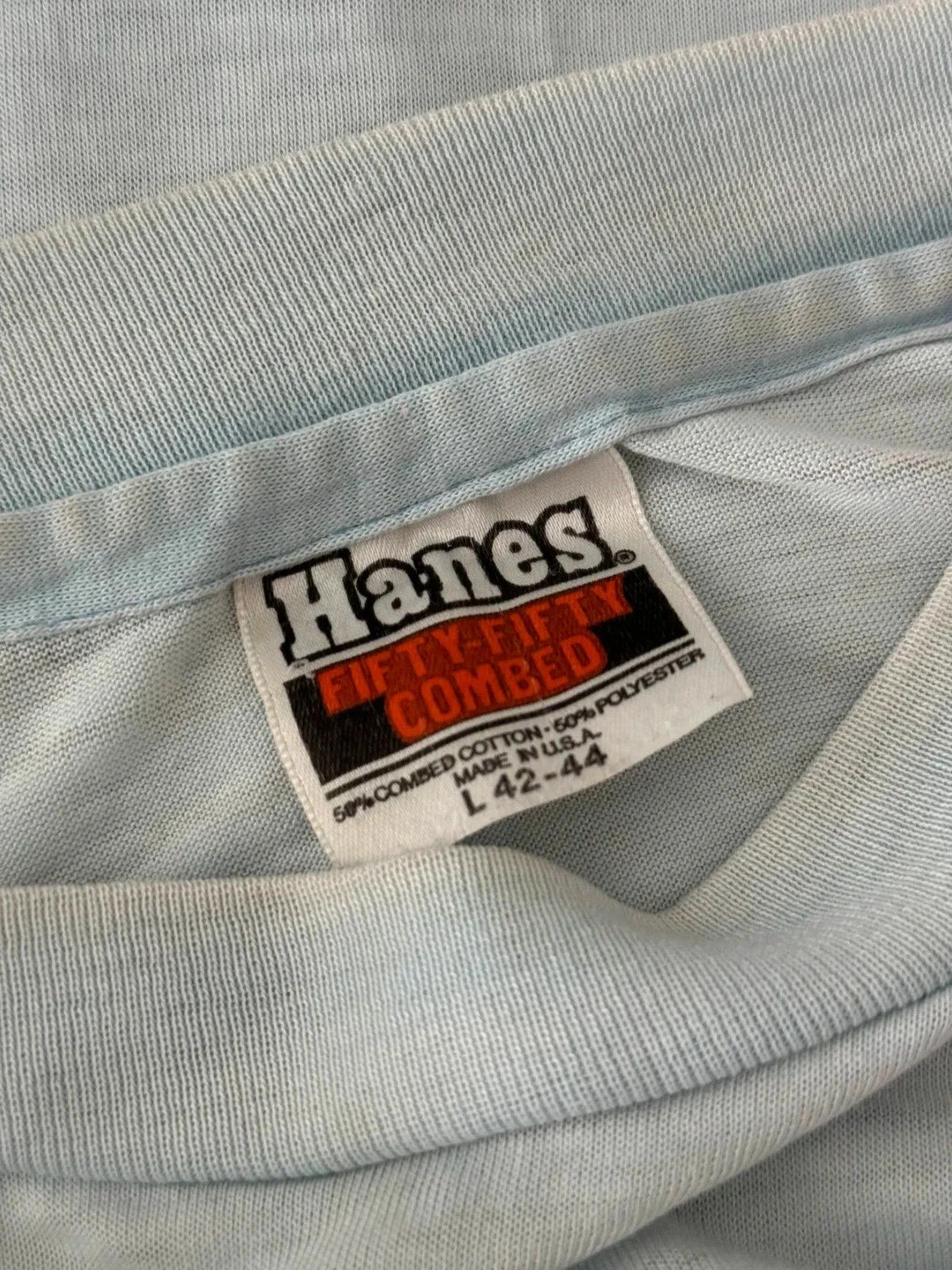 Vintage Vintage 80's "Moonshiners" Single Stitch Light Blue T-Shirt Size US L / EU 52-54 / 3 - 8 Thumbnail
