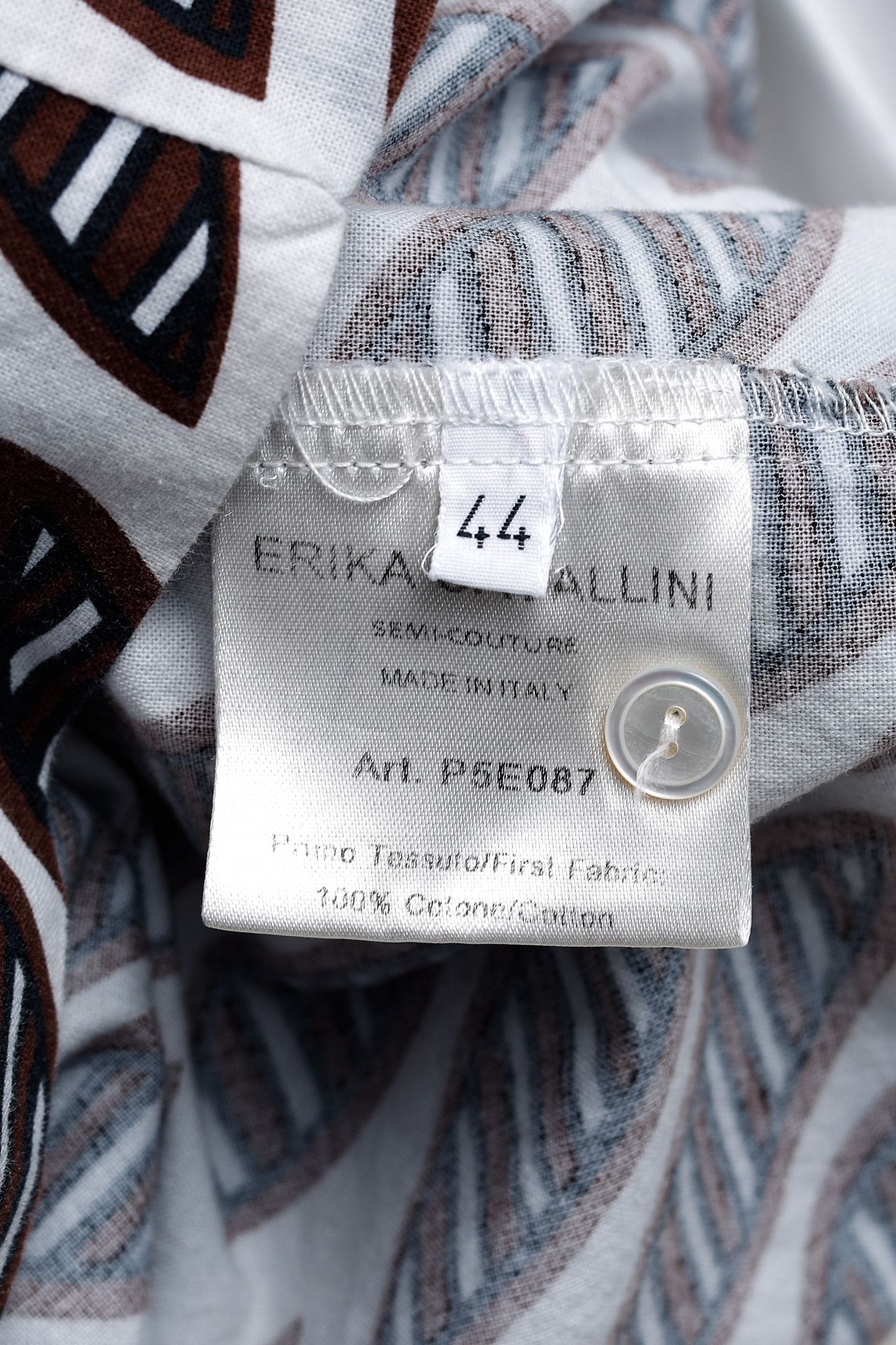 Designer Erika Cavallini Oxford Leaves Pattern Belted Shirtdress Size M / US 6-8 / IT 42-44 - 10 Thumbnail