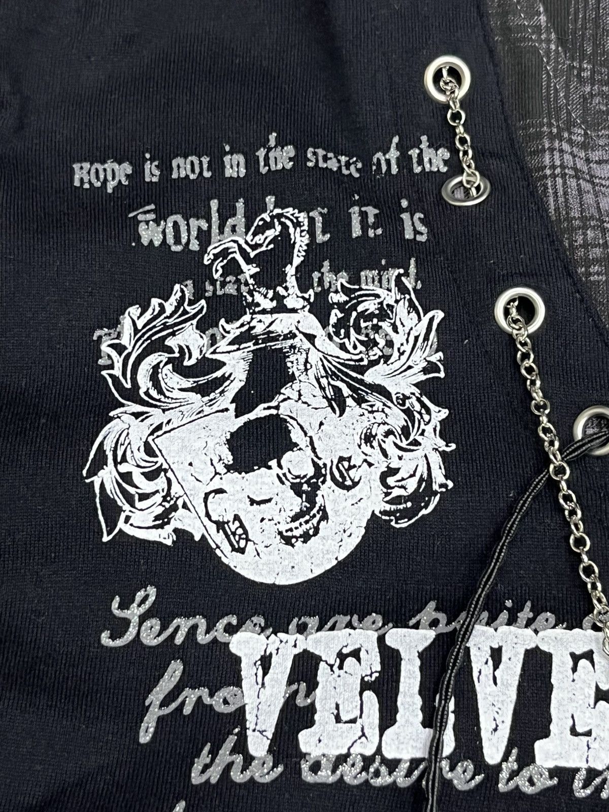 Seditionaries 💀Beaumere Punk Skull Graphic Poem Lace-Up Necklace T-Shirt Size US M / EU 48-50 / 2 - 7 Thumbnail