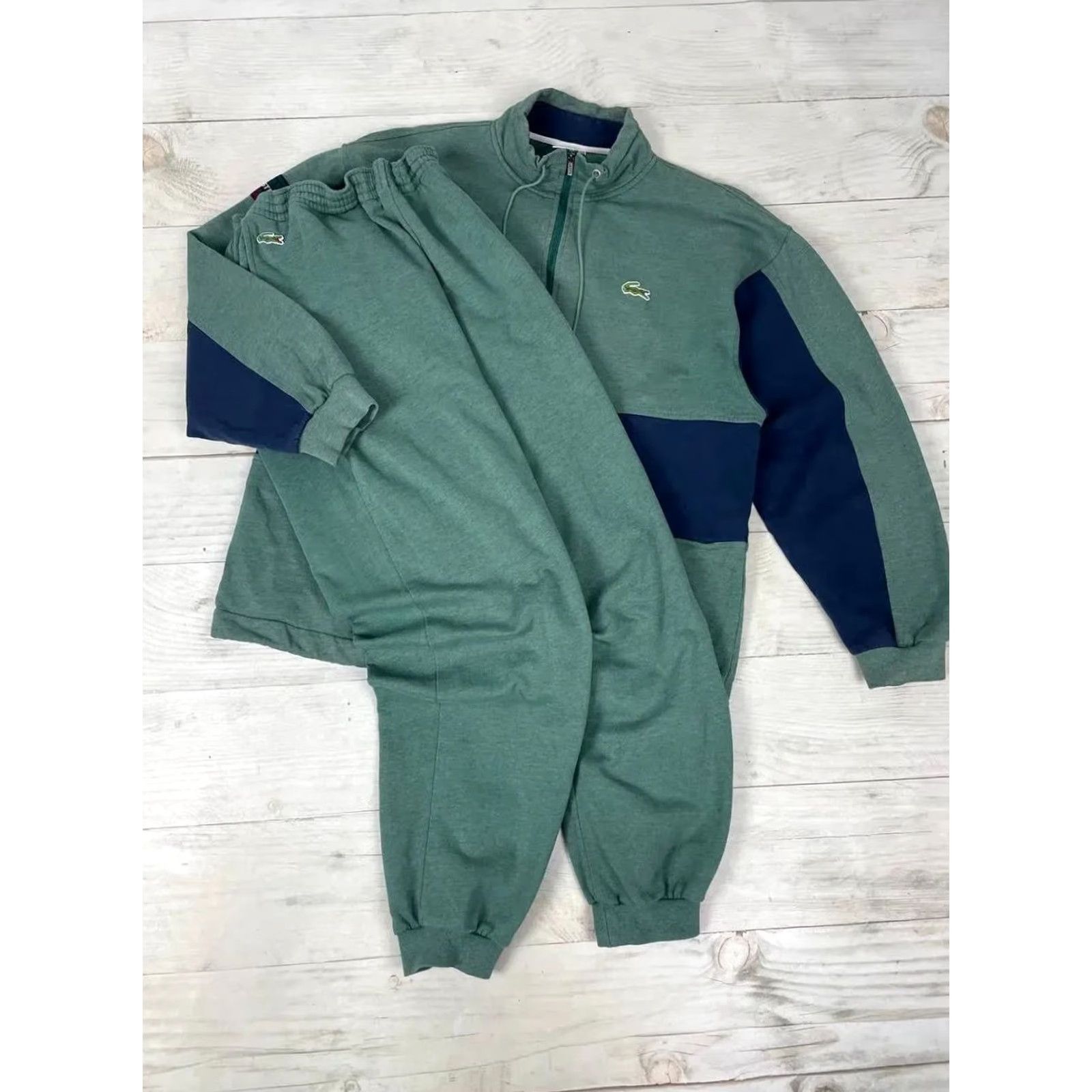 Lacoste Lacoste Tracksuit Jacket And Sweatpants 90s Men Size L green - Jacket - 2 Piece - Regular - Logo - Activewear - Tennis - Vintage: No - 90s Theme - Men Size 42R - 2 Thumbnail