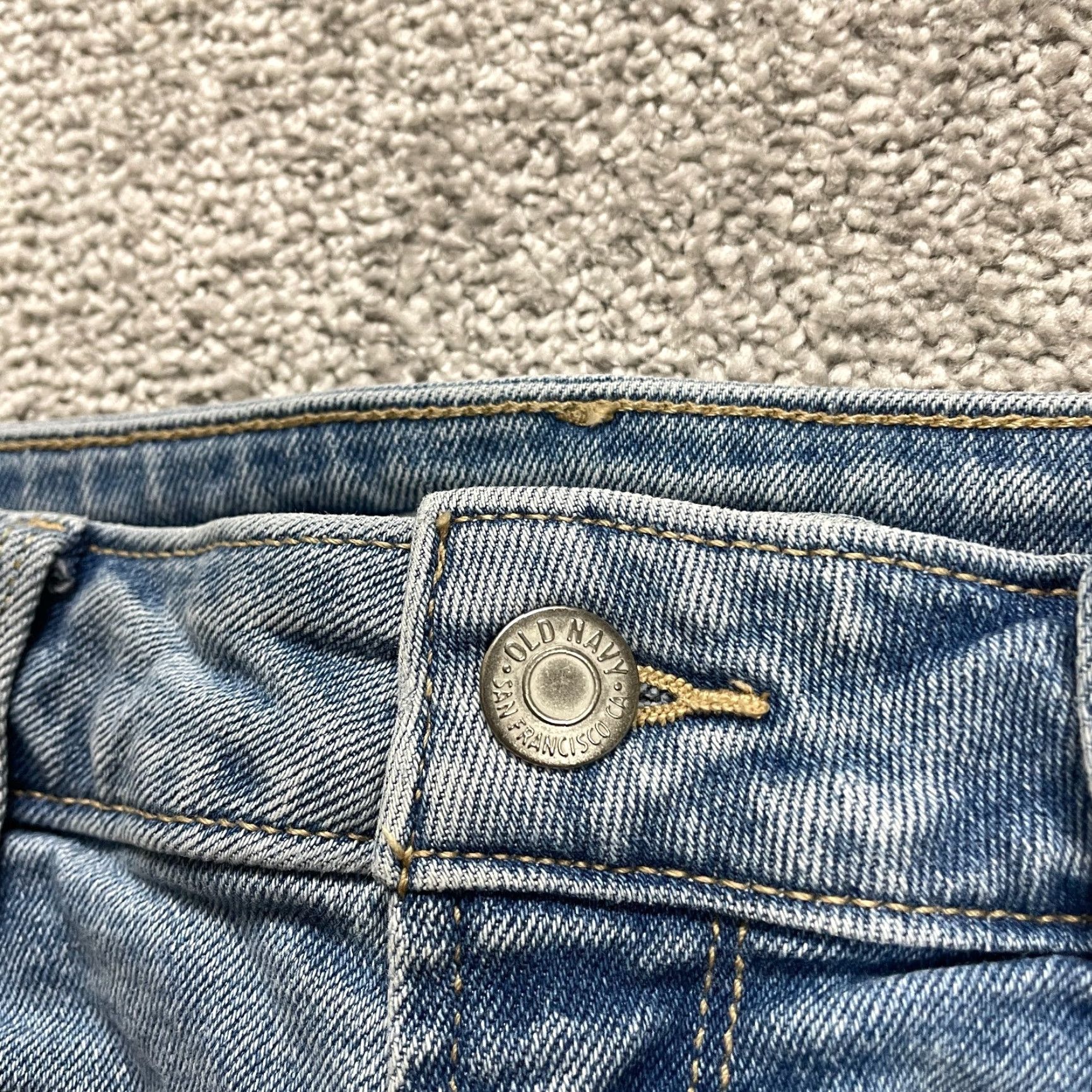 Old Navy VINTAGE Old Navy Rockstar Super Skinny Denim Jeans Womens Size 2 Blue Mid Rise Raw Hem 27x27 Size 26" / US 2 / IT 38 - 6 Thumbnail