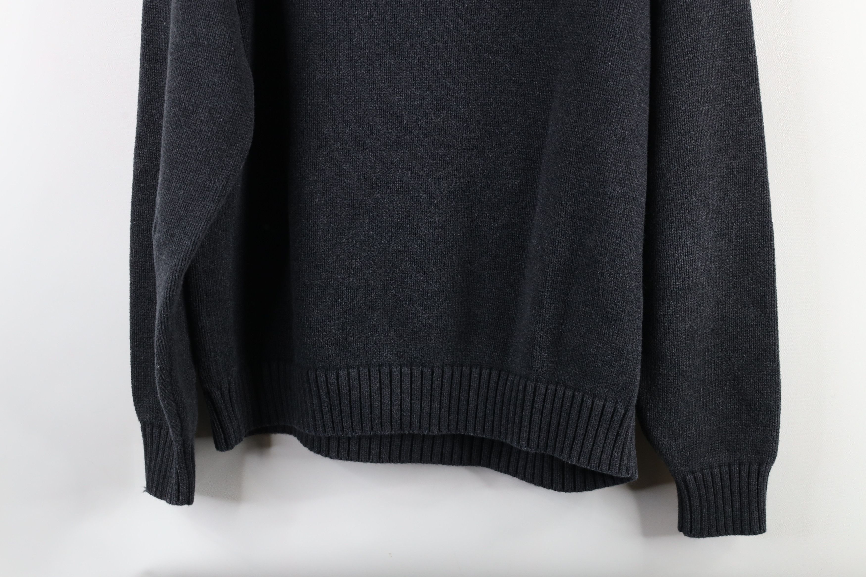 Lands' End × Vintage Vintage 90s Lands End Blank Cotton Knit Sweater Gray Japan Size US L / EU 52-54 / 3 - 8 Thumbnail