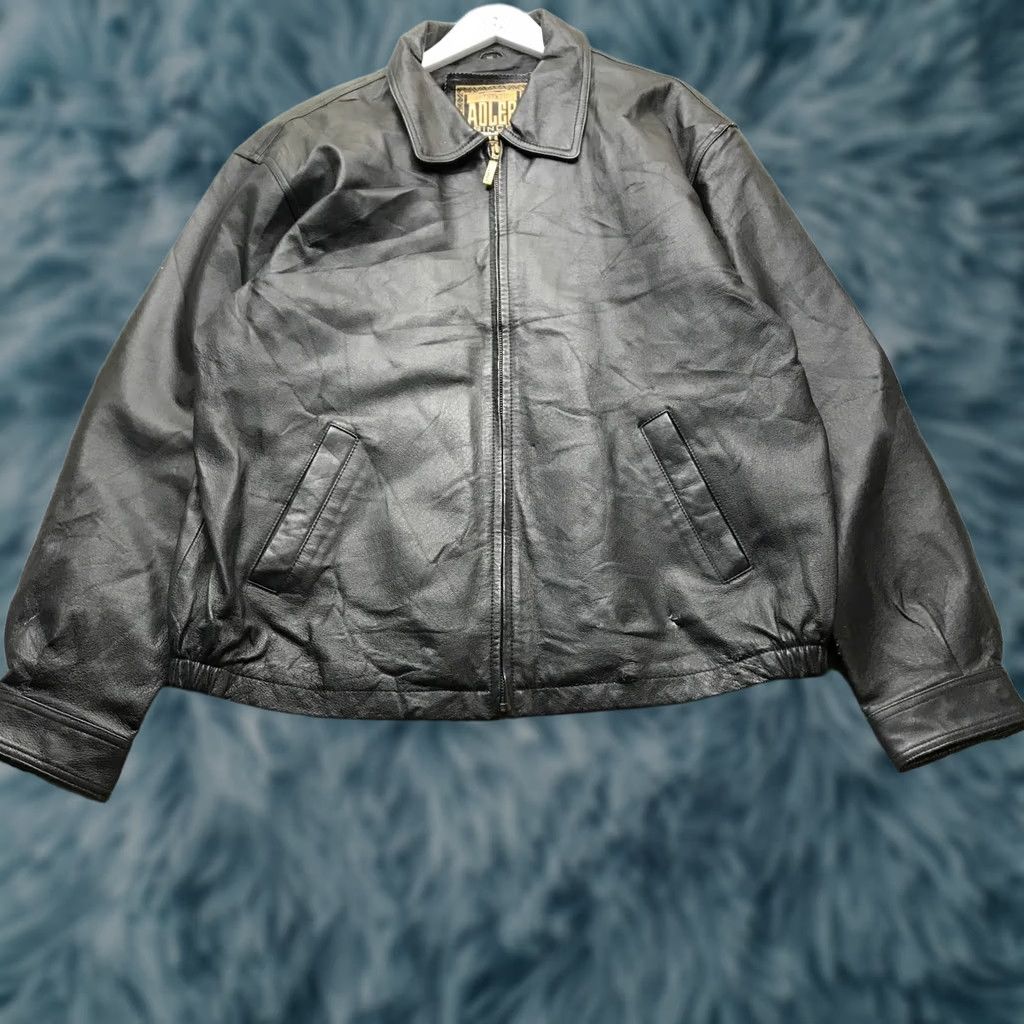 Vintage VINTAGE Adler Authentic Genuine Leather Lined Bomber Flight Aviator Jacket XL Men Black Full Zip Pockets Size US XL / EU 56 / 4 - 1 Thumbnail