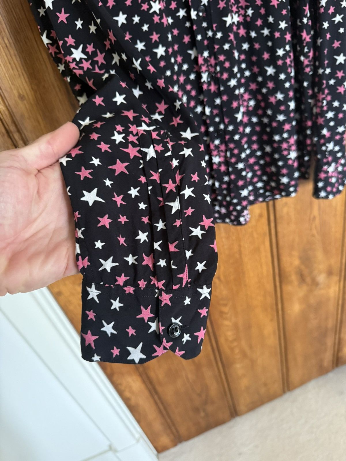 Saint Laurent Paris FW16 Saint Laurent star shirt black pink white Hedi Slimane Size US L / EU 52-54 / 3 - 14 Thumbnail
