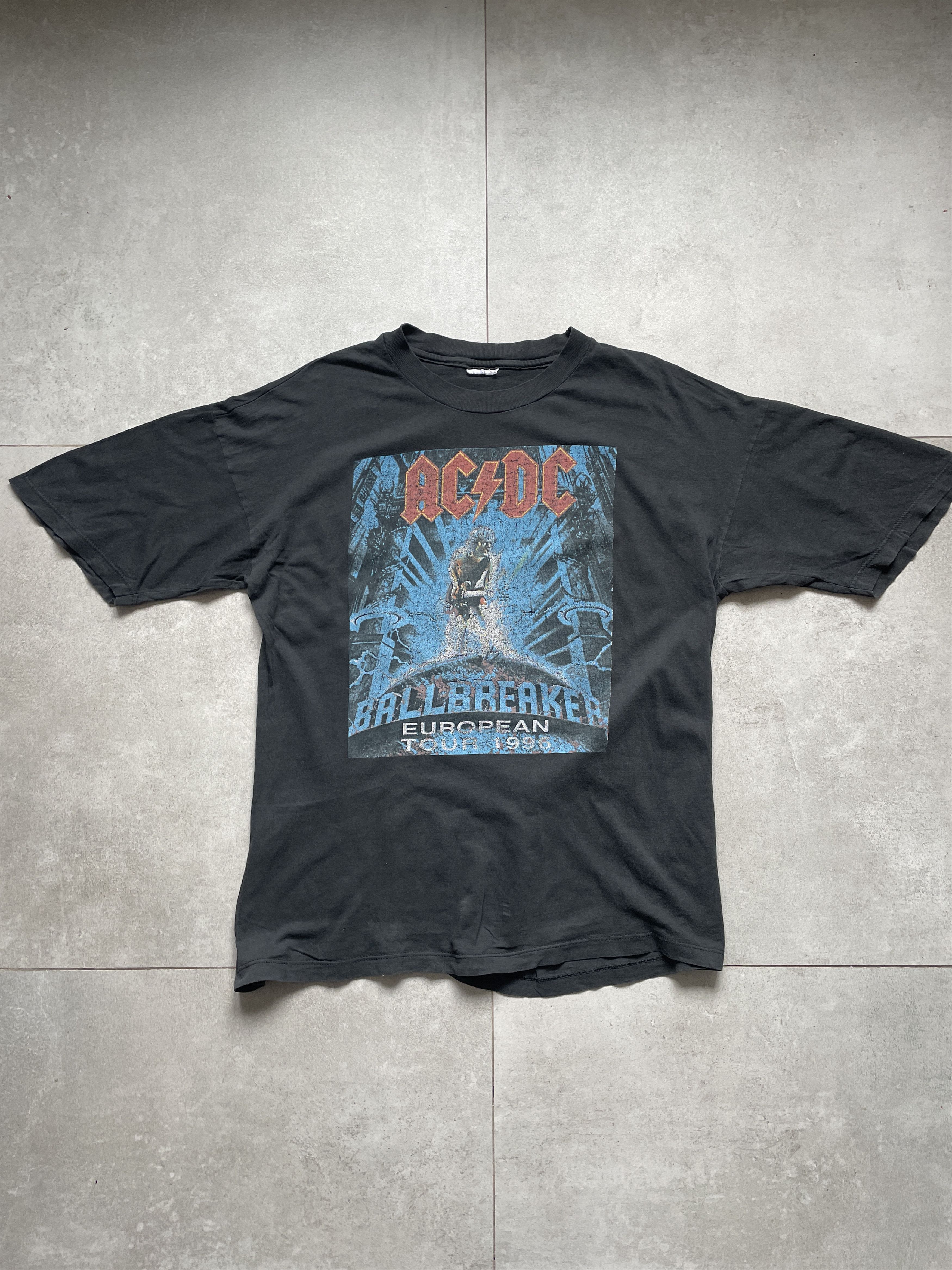 Vintage VINTAGE 1996 90S AC/DC BALLBREAKER BLACK WASHED METAL ROCK Size US XL / EU 56 / 4 - 1 Thumbnail