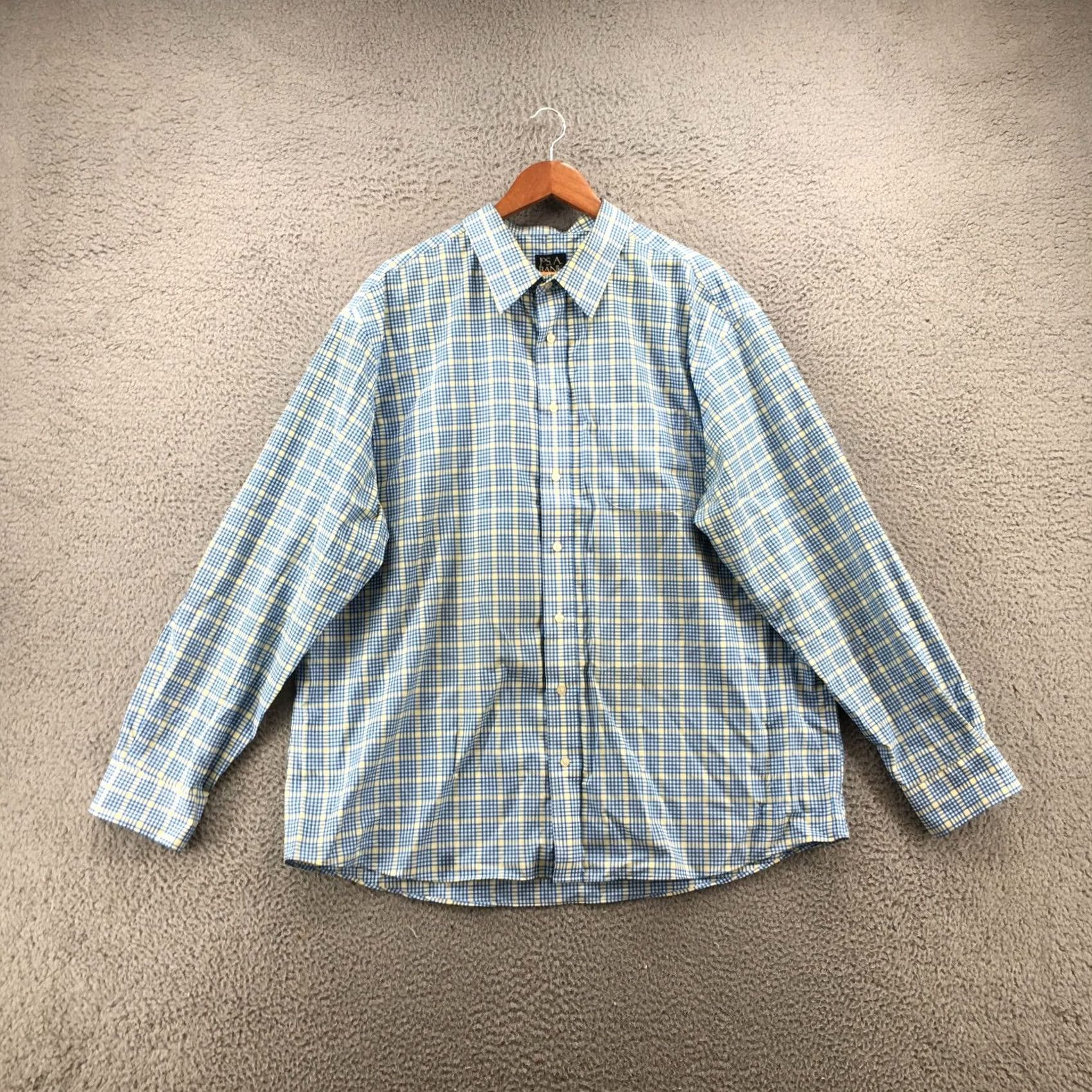 Jos. A. Bank Jos A Bank Shirt Mens XXL Blue Multicolor Gingham Button Down Long Sleeve Polo Size US XXL / EU 58 / 5 - 2 Thumbnail