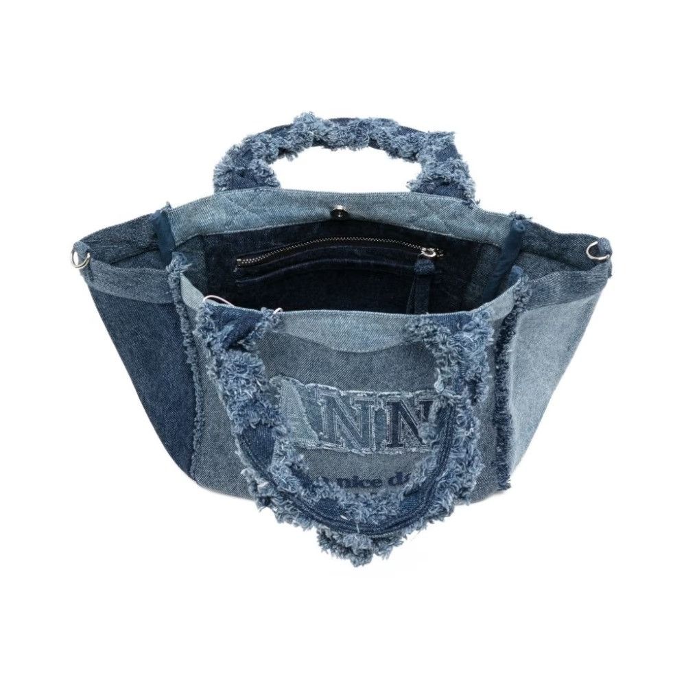 Ganni os11x0526 Size: OS / Trapeze Denim Shopper Bag in Blue Size ONE SIZE - 4 Thumbnail
