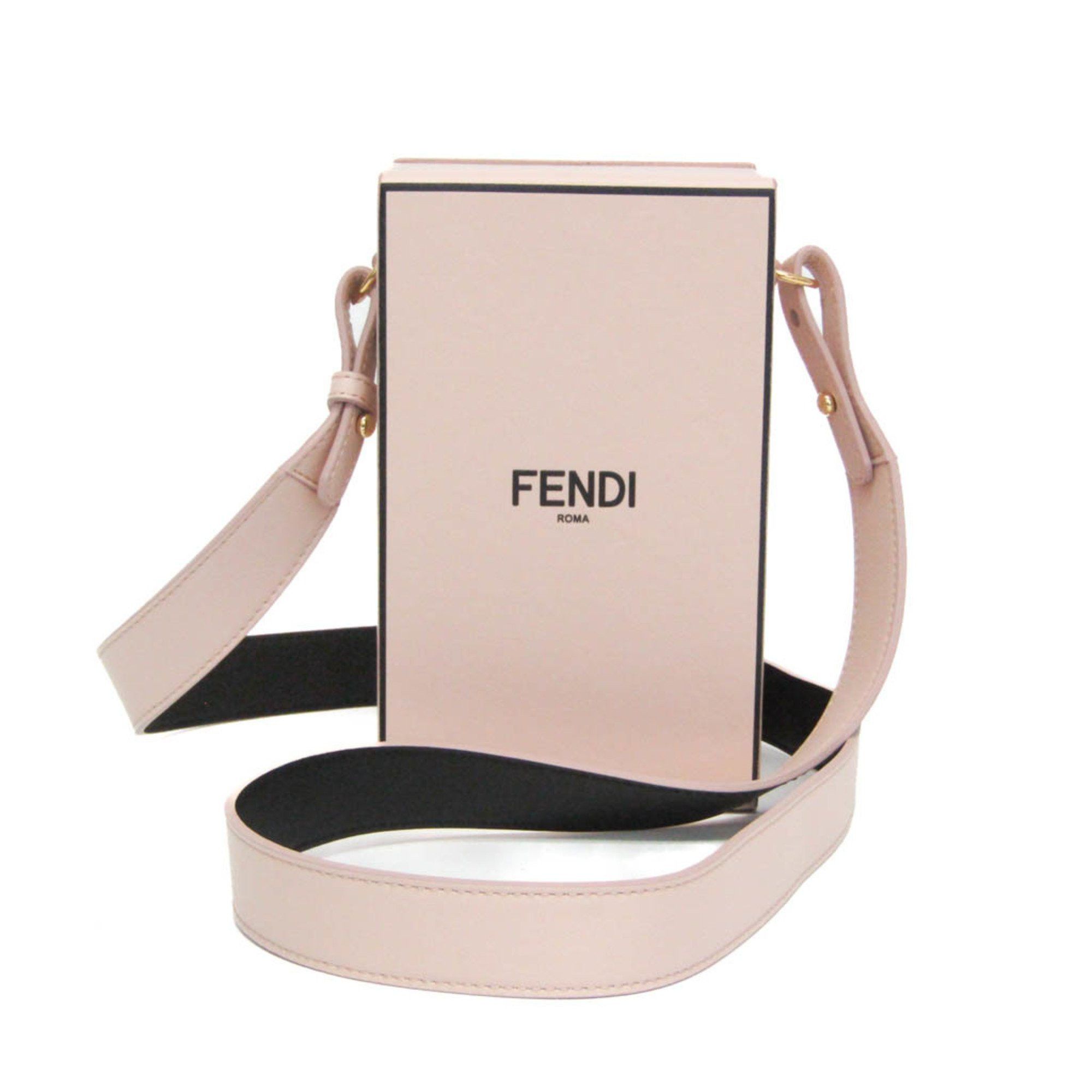 Fendi Fendi Box 8BT339 Women's Leather Shoulder Bag Pink Size ONE SIZE - 1 Thumbnail