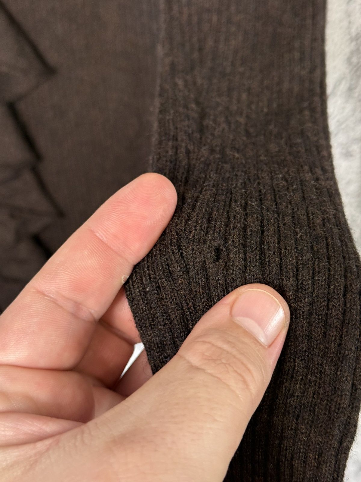 D.Exterior D.Exterior Brown Ribbed Wool Ruffle Zip Cardigan Sweater Size L / US 10 / IT 46 - 7 Thumbnail