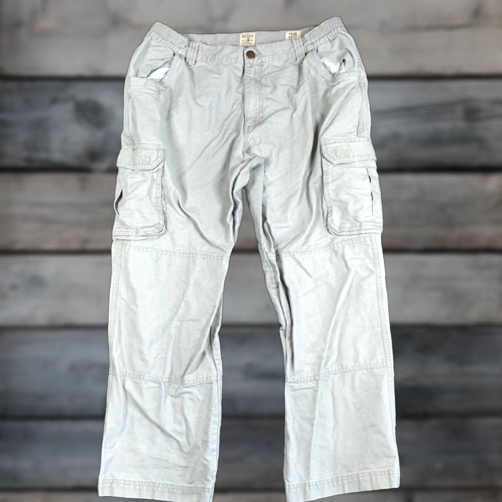 Doublet VINTAGE PANTS Baggy Loose Fit Canvas Double Knee Cargo 36 x 29 Beige Cargo Pocket Elastic Waist Zip Fly Regular Straight Mens Size US 36 / EU 52 - 1 Thumbnail