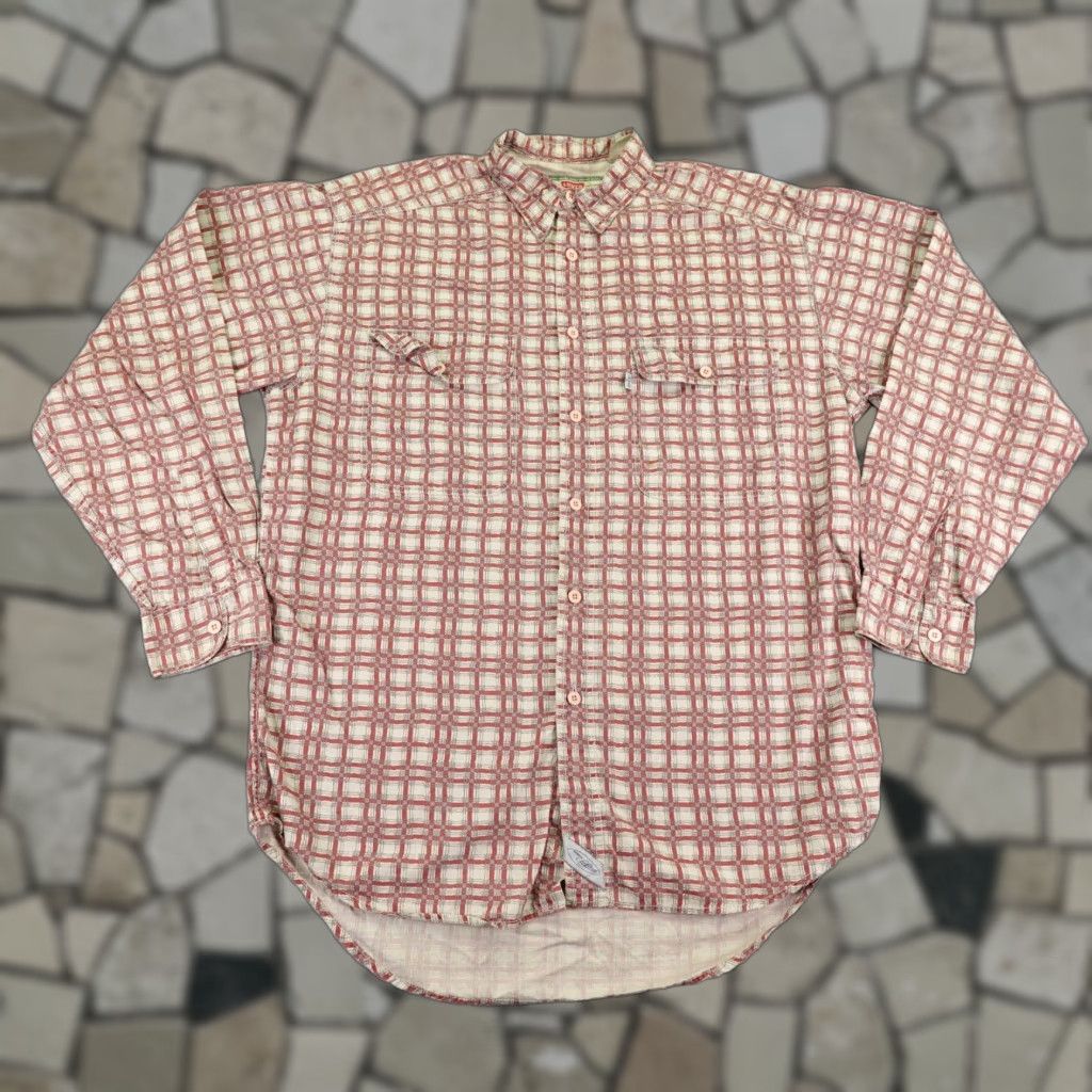 VINTAGE Levi's Shirt Mens M Red Plaid Button-Up Workwear 90s Casual Outdoor 90s  Mens Shirt