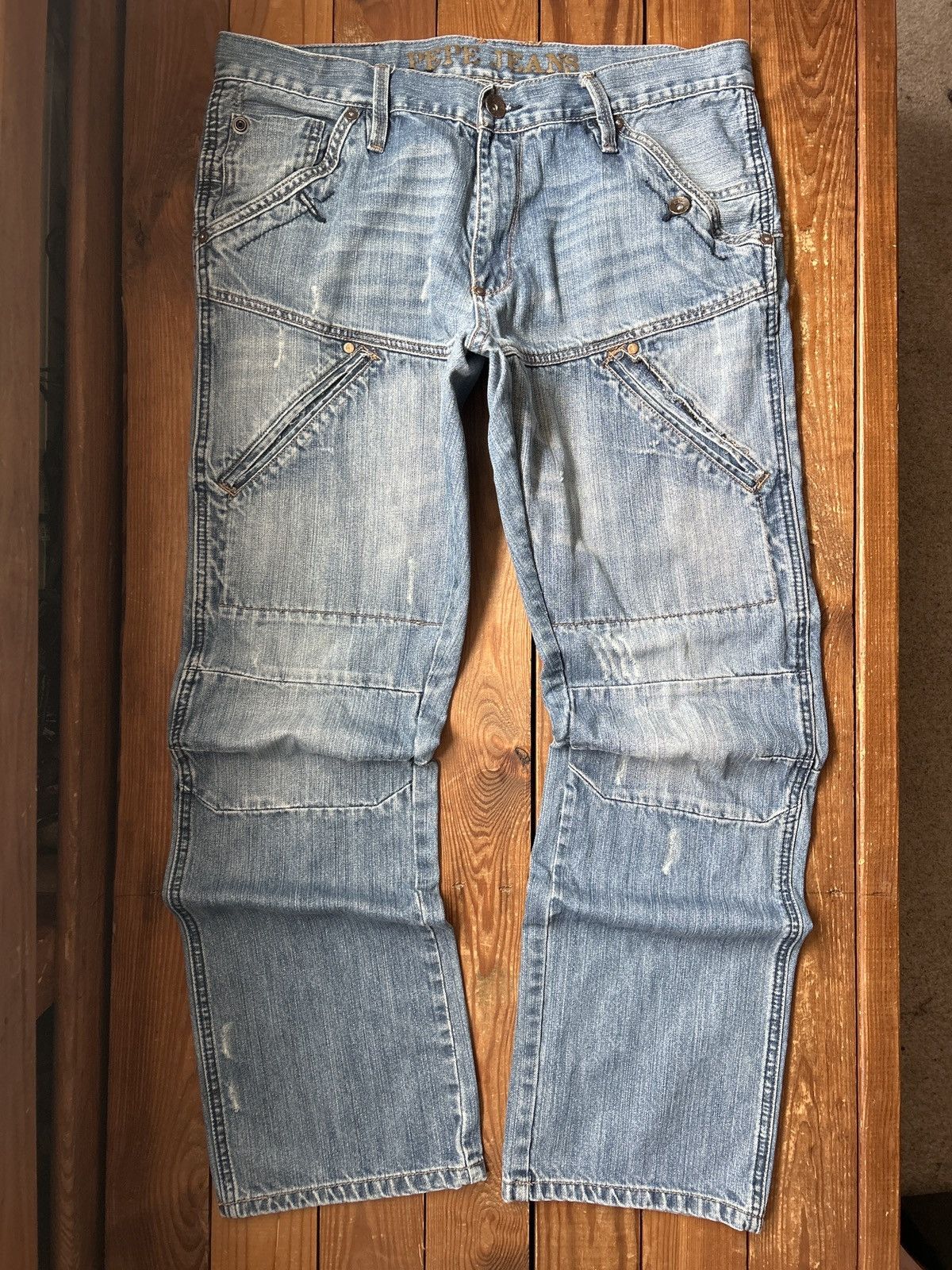 Pepe Jeans × Vintage Vintage Y2K Pepe Mutli-Pocket Denim Jeans Size US 36 / EU 52 - 1 Thumbnail