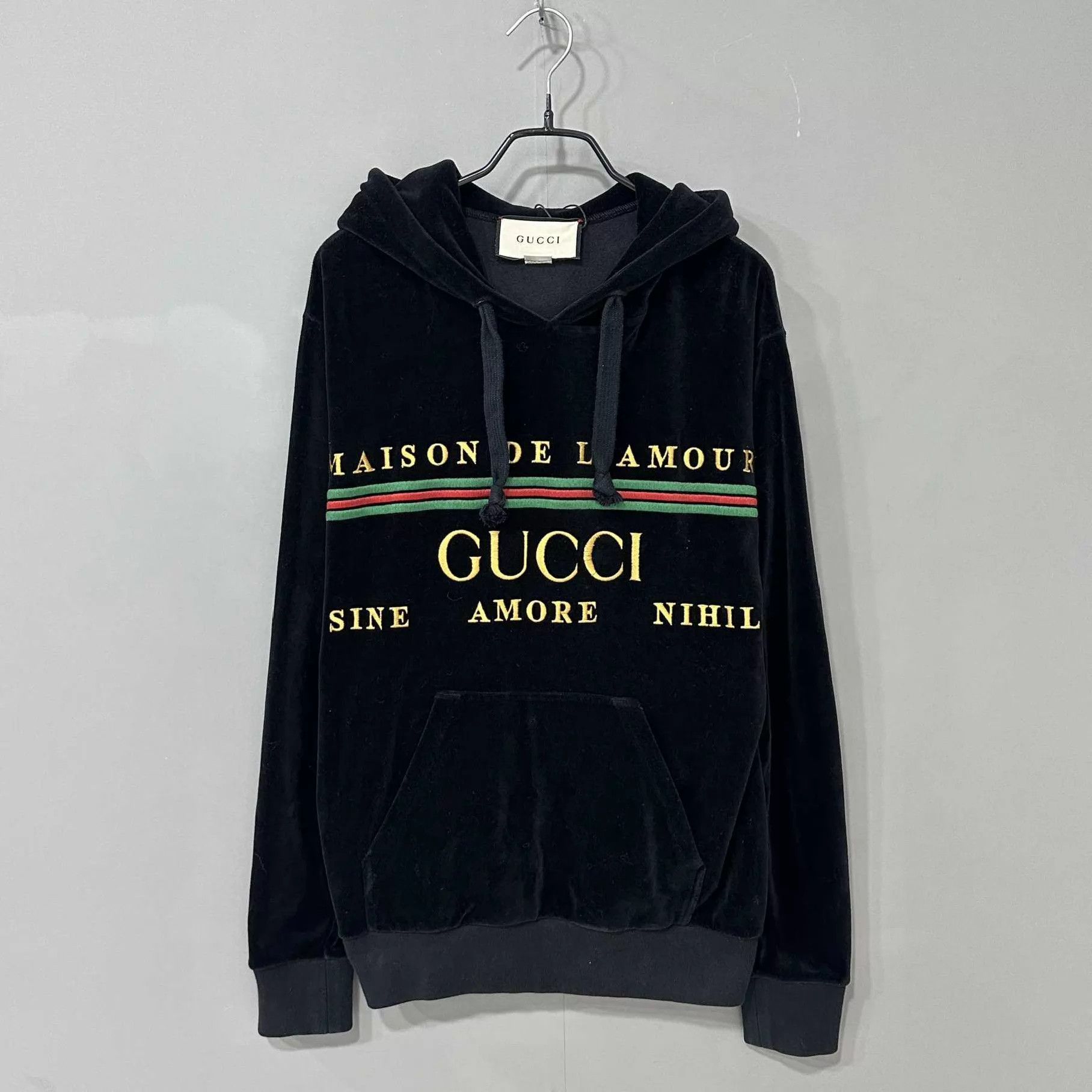 Gucci Gucci velvet embroidered belt logo hoodie XS Size US XS / EU 42 / 0 - 1 Thumbnail