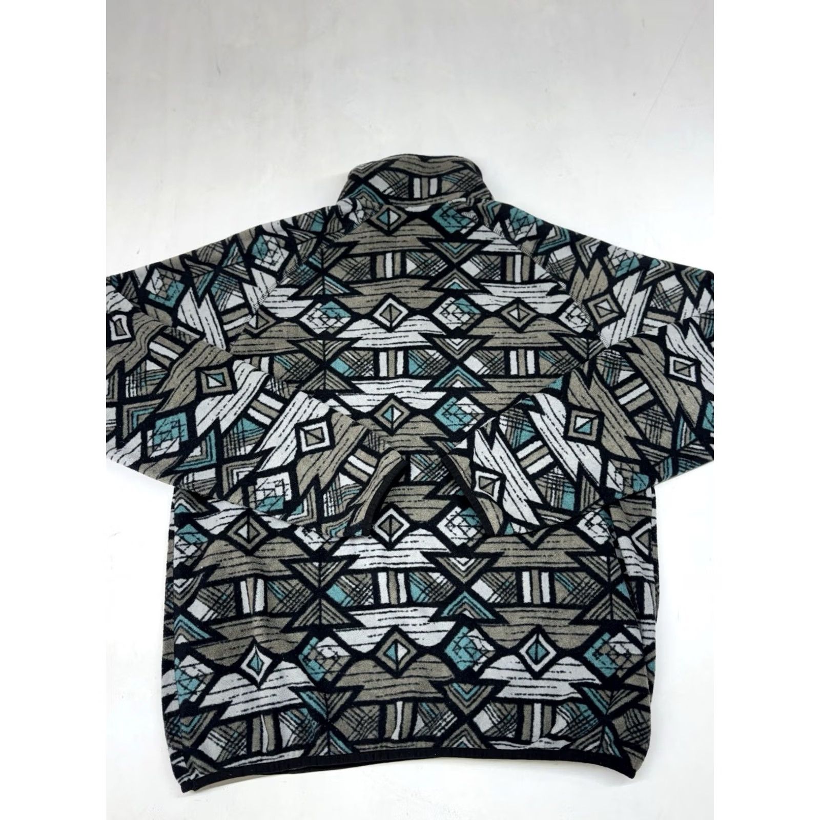 KAVU KAVU Sweater Geometric Fleece Snap Up Mens M Multicolor Winter Geometric Pattern Pullover Snap Up Long Sleeve Christmas Winter Warm Hiking Skiing Size US M / EU 48-50 / 2 - 6 Thumbnail