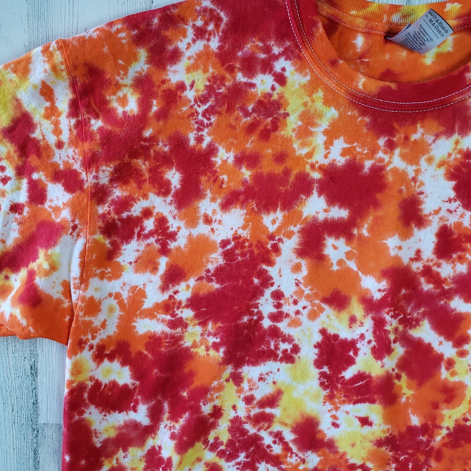 Gildan Gildan Red Orange Yellow Fire Tie Dye T-Shirt Large Size US L / EU 52-54 / 3 - 2 Thumbnail