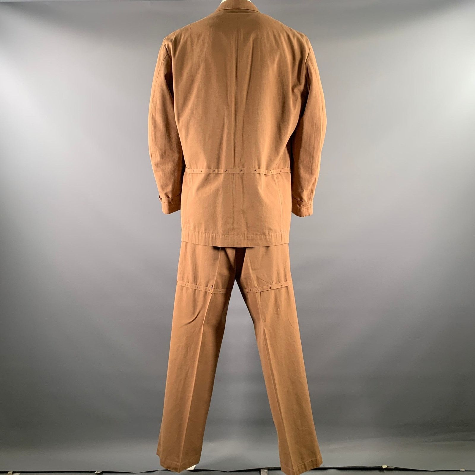 Yohji Yamamoto YOHJI YAMAMOTO Chest Size 50 Tan Cotton 40 33 Suit Size 50R - 3 Thumbnail