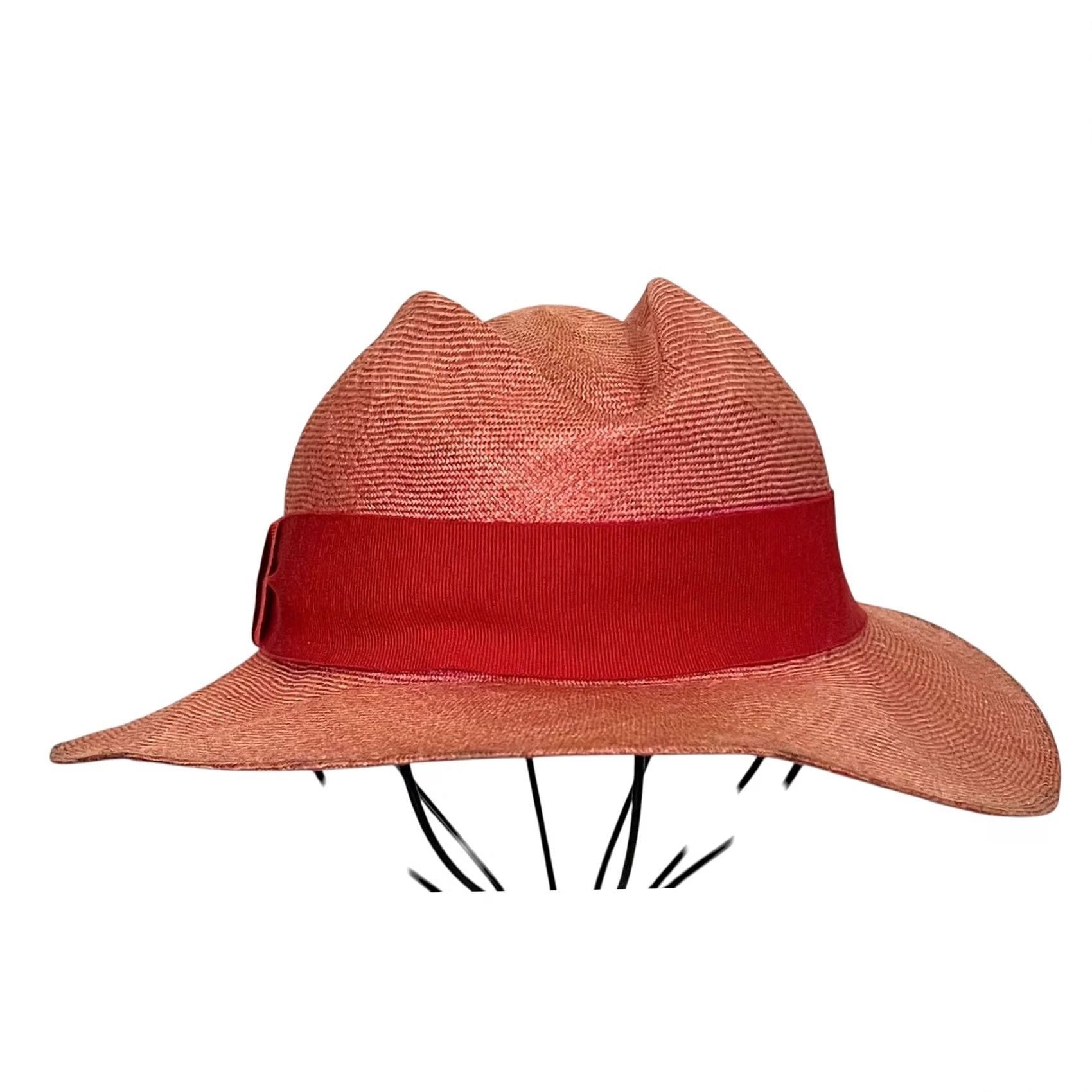 Bloomingdale's VINTAGE Bloomingdale’s Hat Women’s Pink Straw Made In Italy Lightweight Sun Hat One Size Size ONE SIZE - 3 Thumbnail
