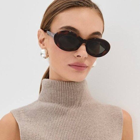 Saint Laurent Paris Saint Laurent SL 594 008 Sunglasses Black Oval Frame, Black Size ONE SIZE - 3 Thumbnail