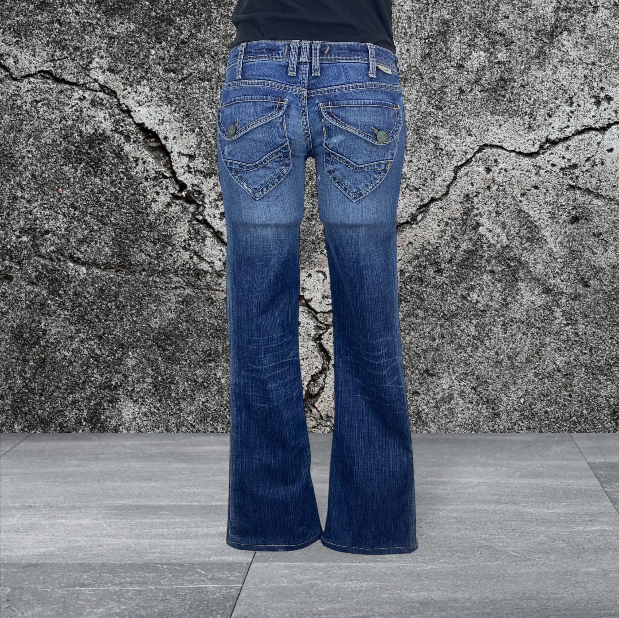 Japanese Brand Low Rise Flare Women Jeans Size 24" / US 00 / IT 34 - 1 Thumbnail