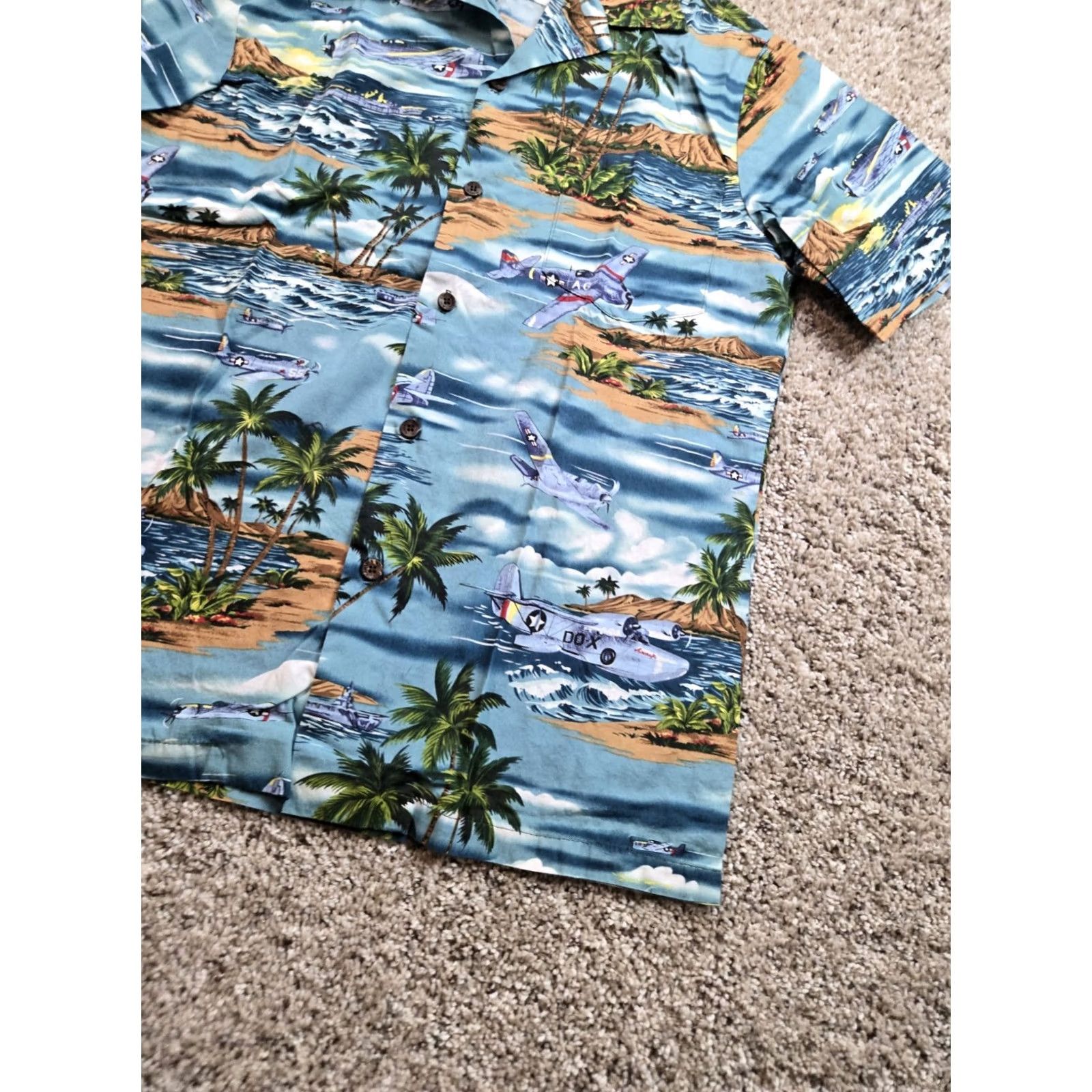 Vintage VINTAGE RJC Hawaiian Shirt Small Mens Blue Pearl Harbor Planes Button Up Size US S / EU 44-46 / 1 - 2 Thumbnail