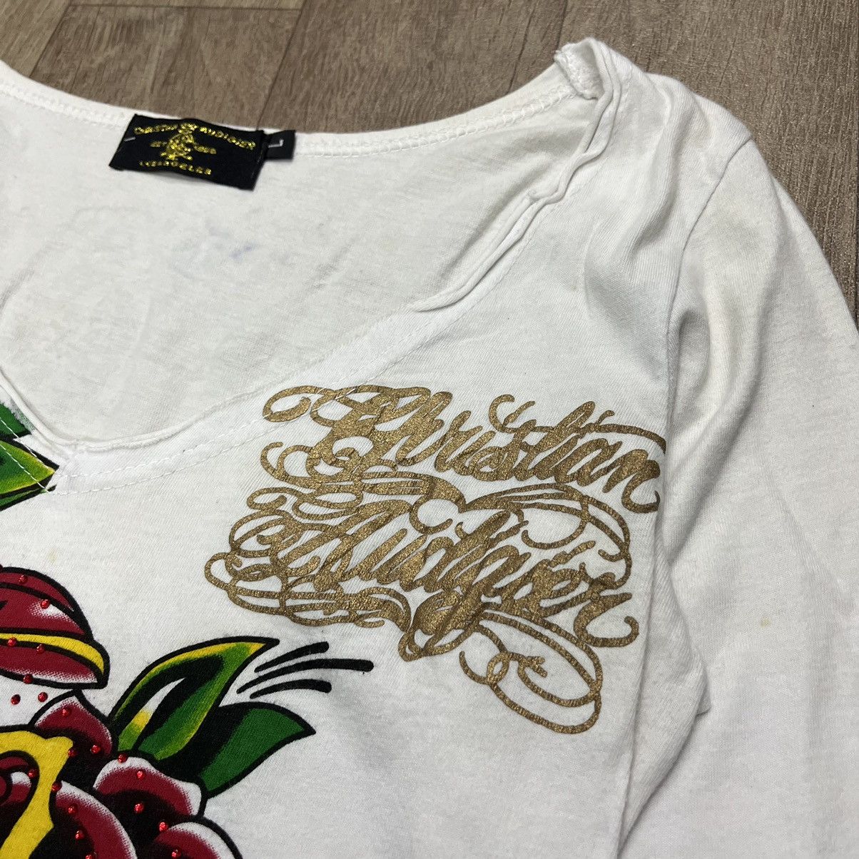 Christian Audigier × Ed Hardy Christian Audigier Los Angeles Ed Hardy Panter Studed Tee Size L / US 10 / IT 46 - 8 Thumbnail