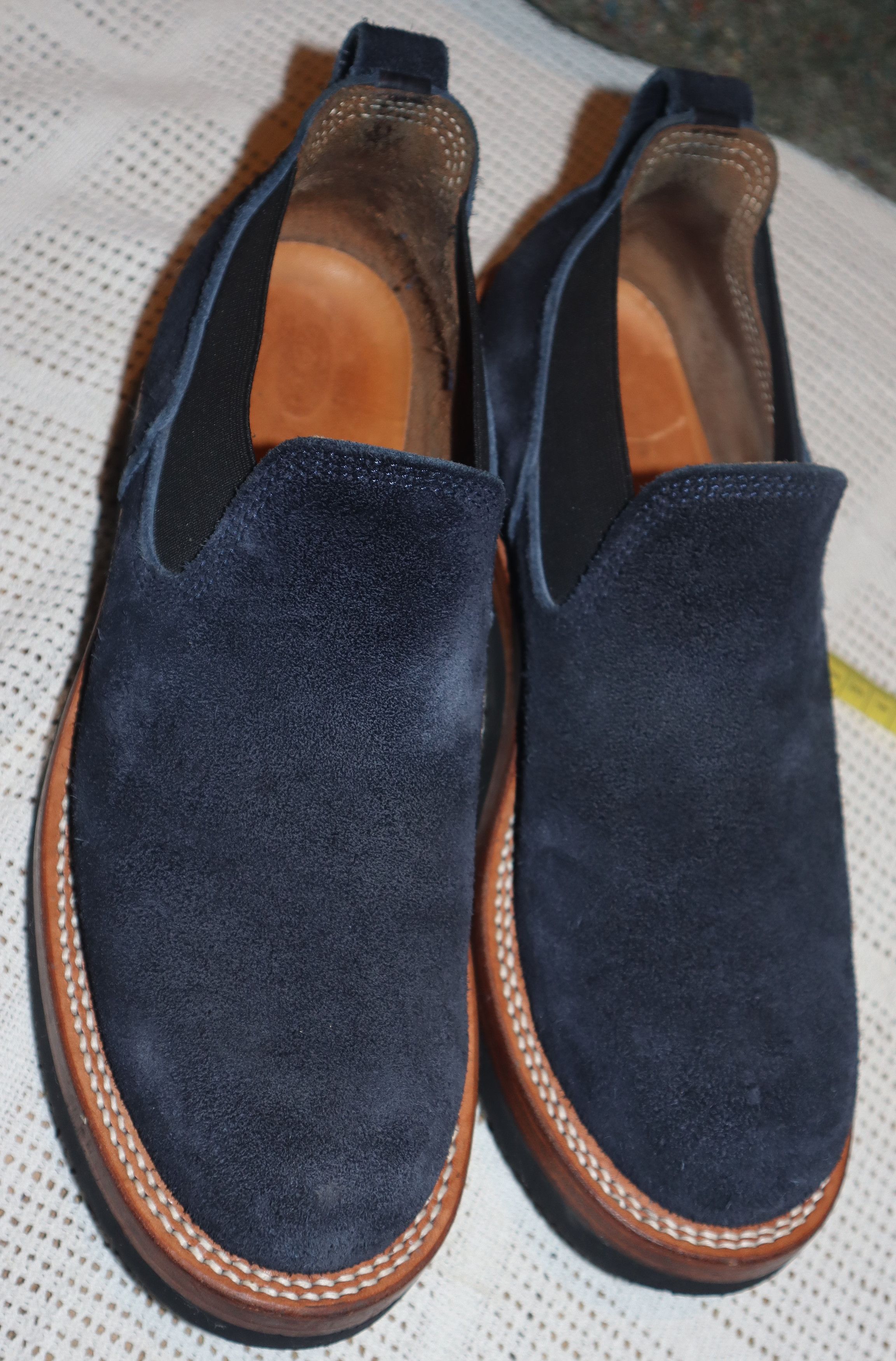 zerrows navy glove suede slip ons 9 EE wide Size US 9 / EU 42 - 1 Thumbnail