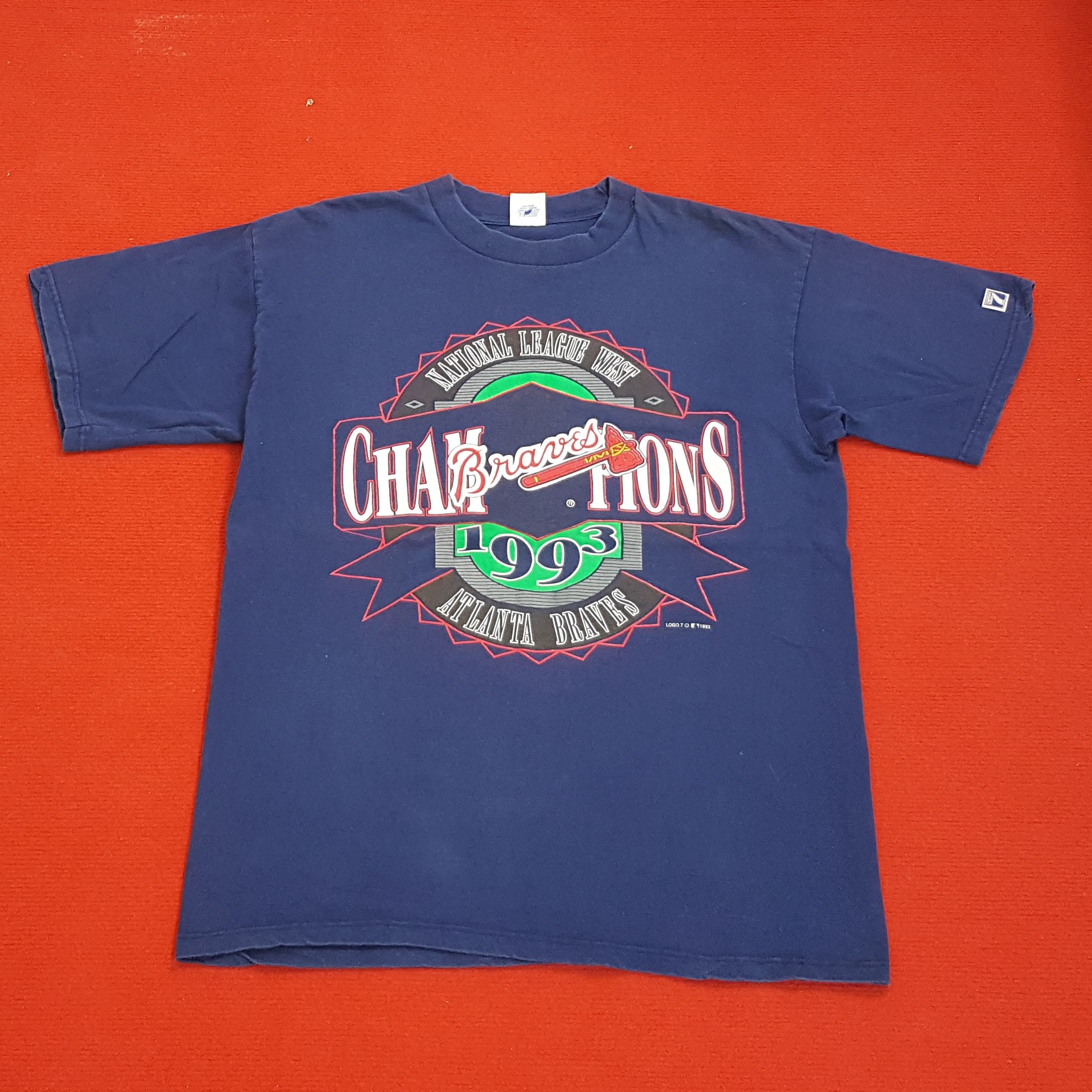 Logo 7 × MLB × Vintage Atlanta Braves Baseball Team MLB Vintage Tshirt Size US L / EU 52-54 / 3 - 1 Thumbnail
