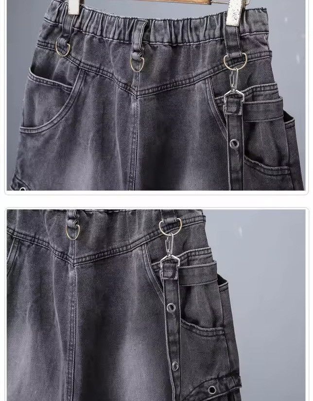Jean Punk Cargo Streetwear Washed Denim Short Jorts Size US 30 / EU 46 - 9 Thumbnail