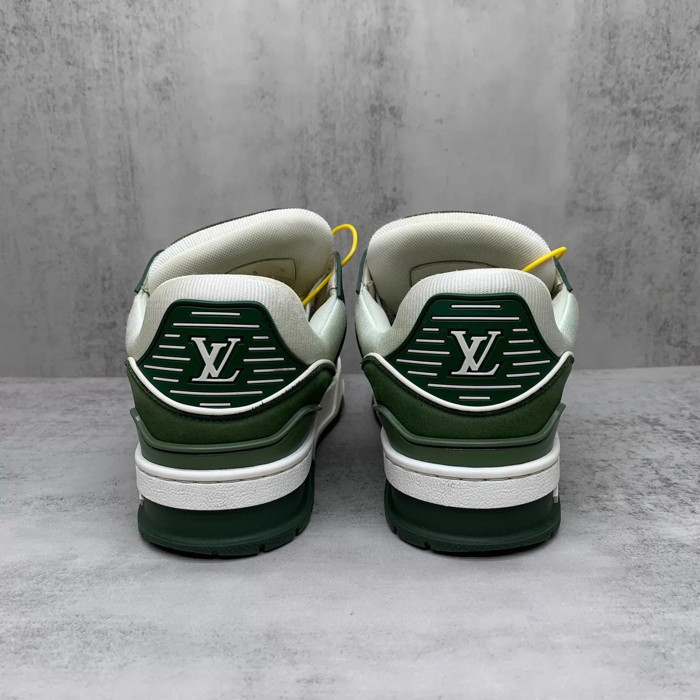 Louis Vuitton Lv Trainer White Green Suede 37 95 New Size US 6.5 / IT 36.5 - 5 Thumbnail