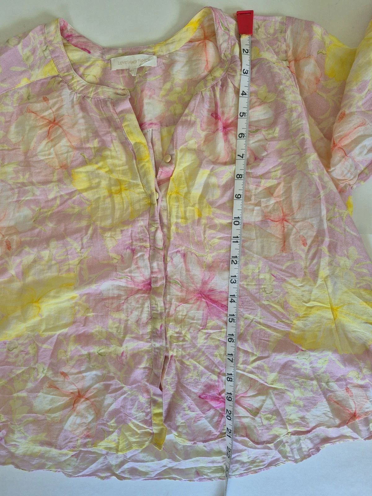 LoveShackFancy LoveShackFancy Blouse Floral Long Balloon Sleeve Button Up Size XS / US 0-2 / IT 36-38 - 14 Thumbnail