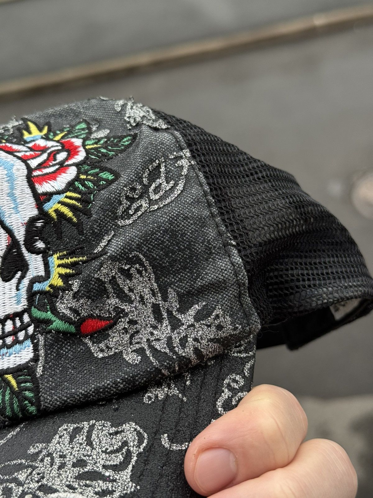 Ed Hardy Don Ed Hardy Skull Tattoo American Trapper cap hat Size ONE SIZE - 8 Thumbnail