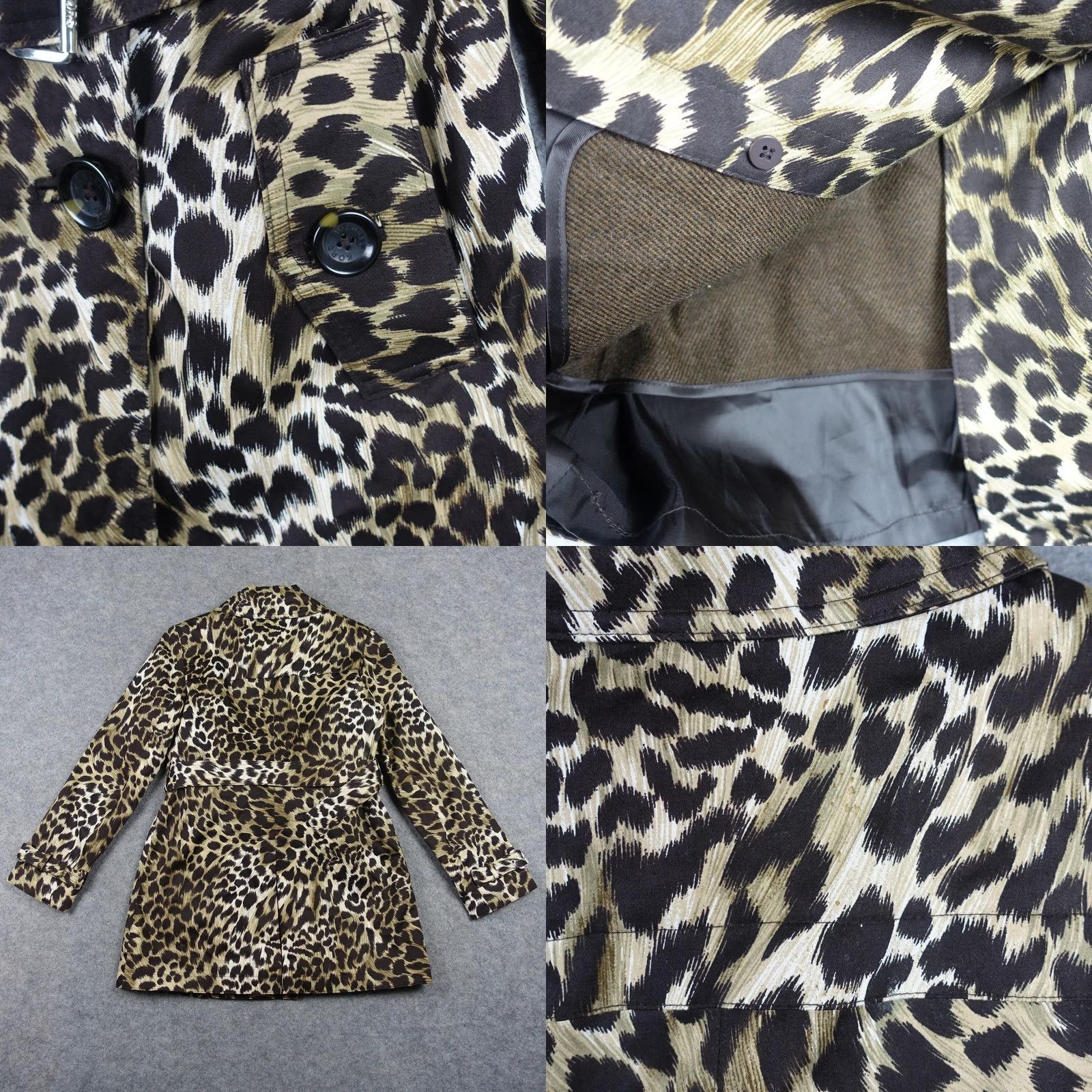 Michael Kors Michael Kors Coat Womens Petite PS Leopard Water Resistant Trench Belted Jacket Size S / US 4 / IT 40 - 8 Thumbnail