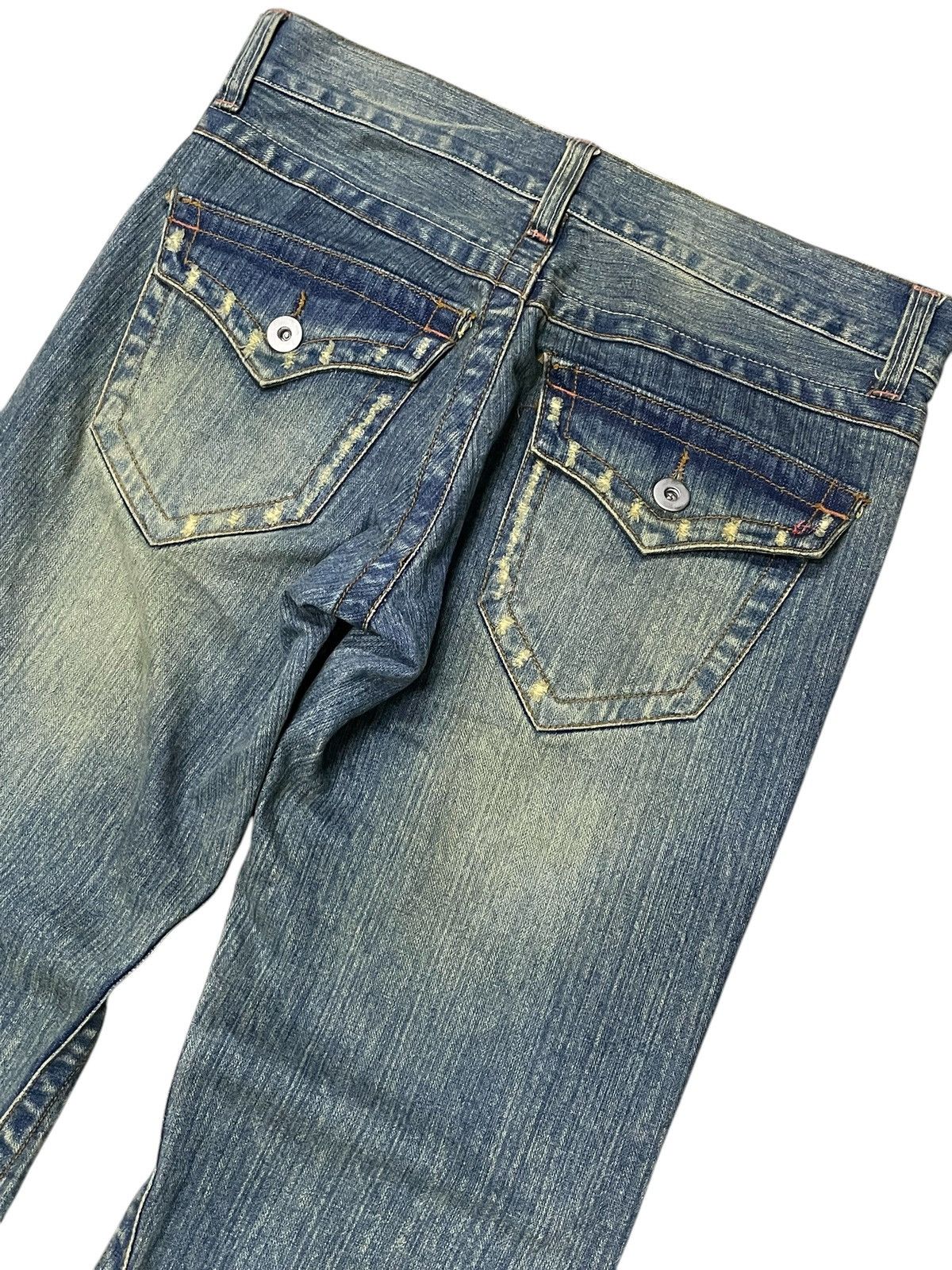 Hysteric Glamour Japanese Spiral Cut Flare Distressed Jeans Size US 32 / EU 48 - 12 Thumbnail